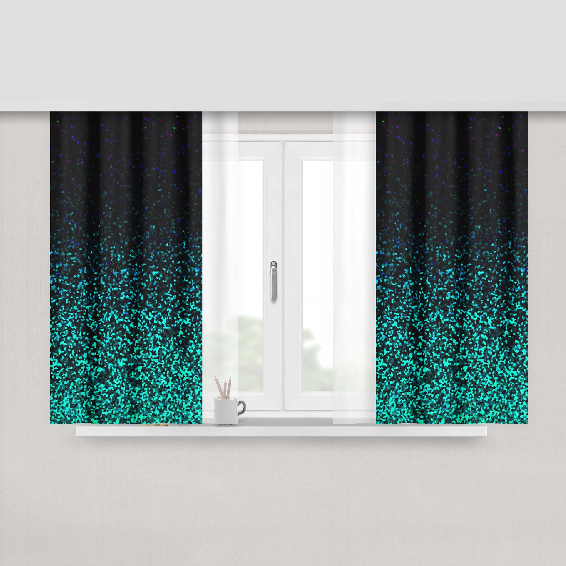 Glitter Peach Skin Window Curtains
