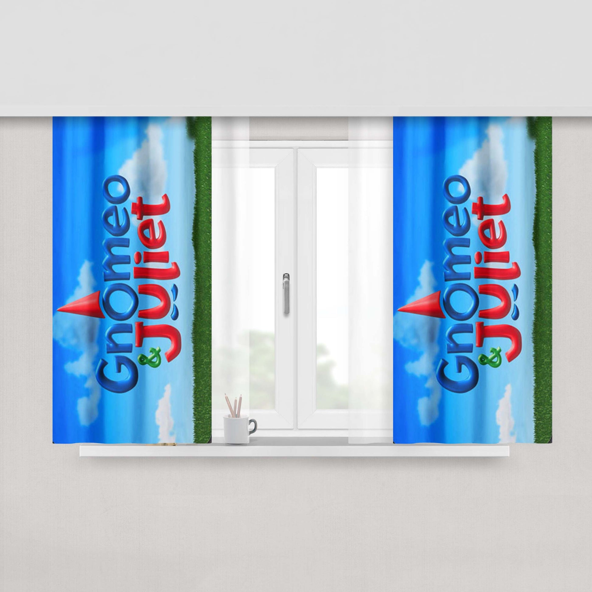 Gnomeo And Juliet Peach Skin Window Curtains