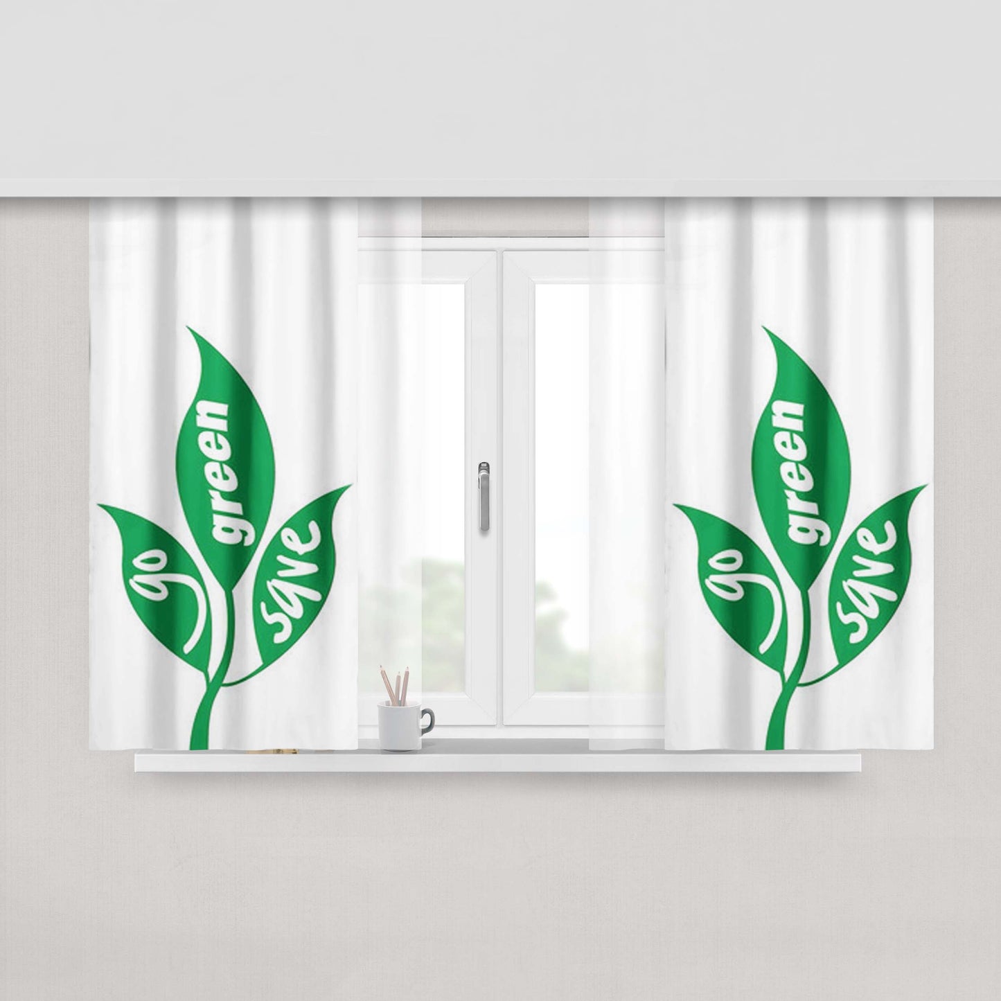 Go Green Save Peach Skin Window Curtains