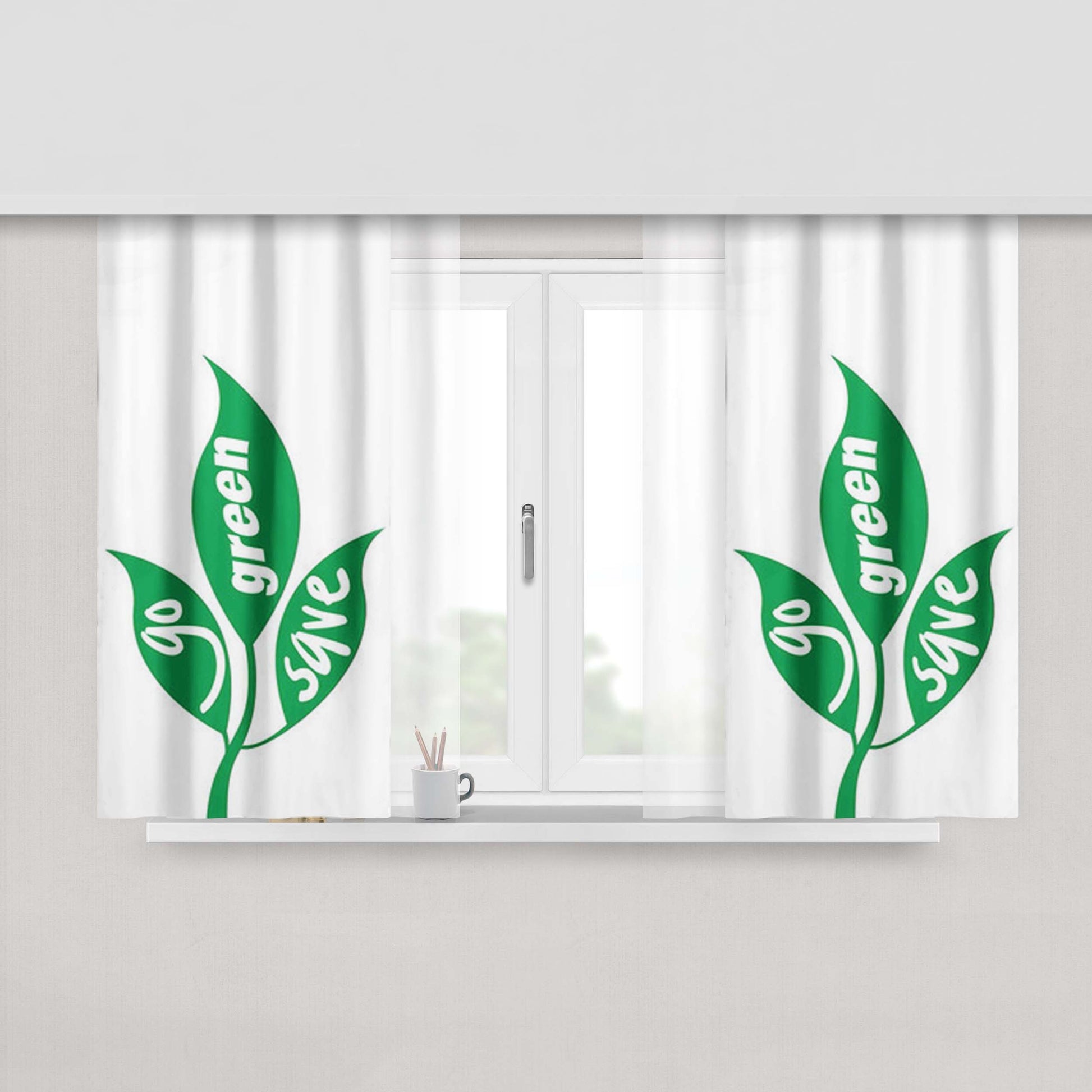 Go Green Save Peach Skin Window Curtains