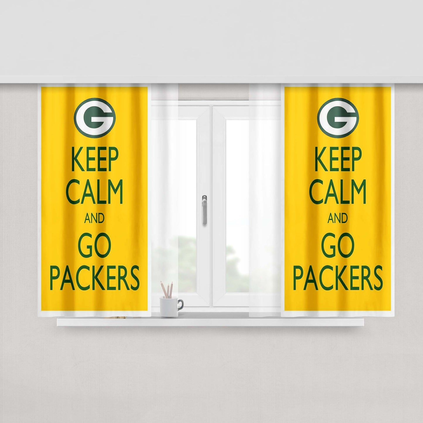 Go Packers Peach Skin Window Curtains