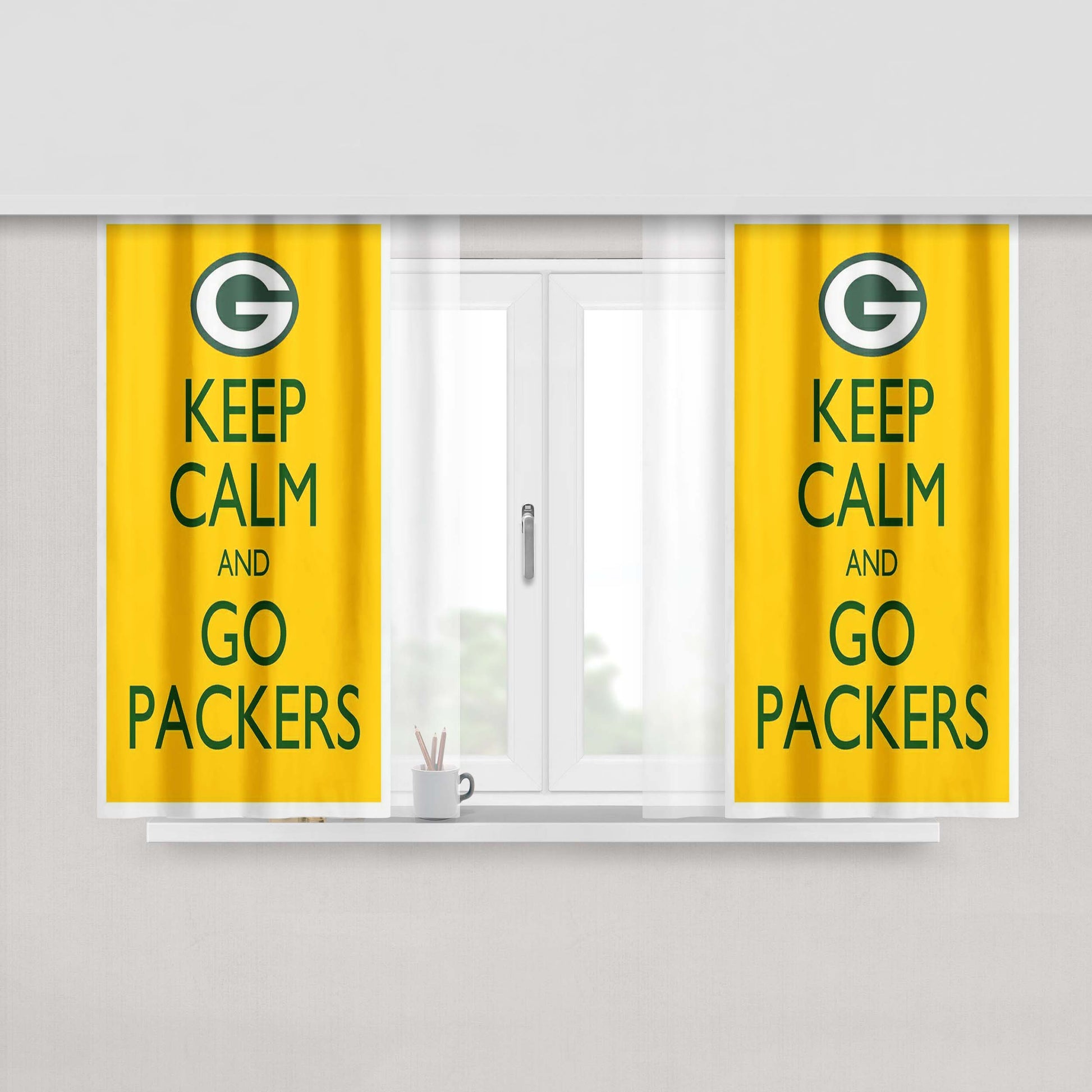 Go Packers Peach Skin Window Curtains