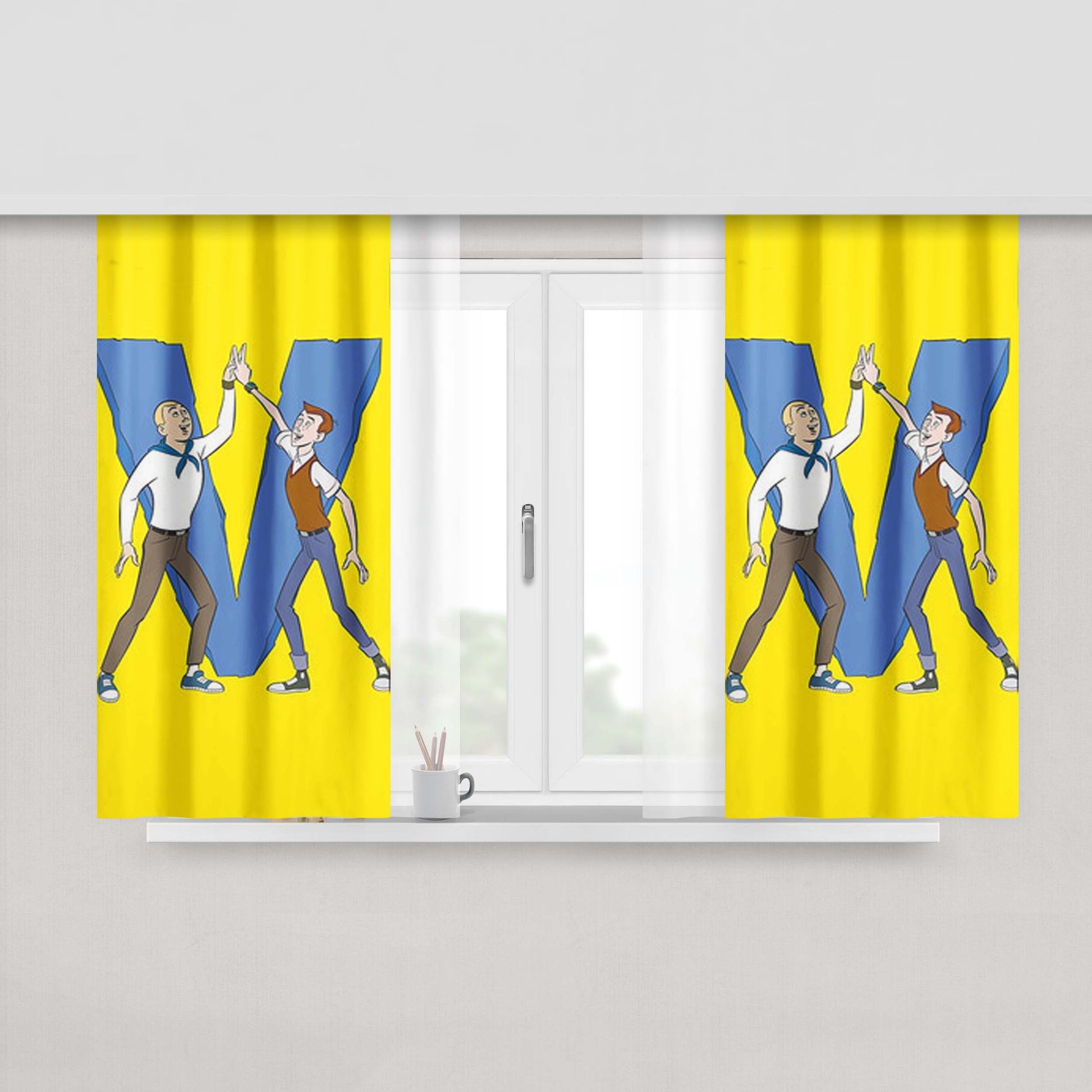 Go Team Venture The Venture Bros Peach Skin Window Curtains