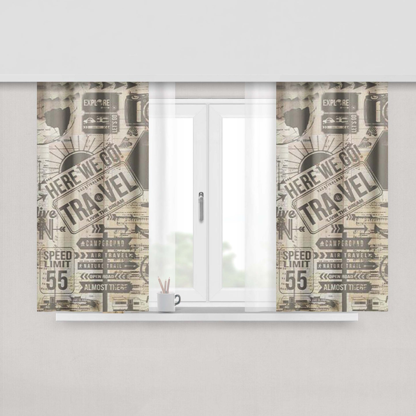 Go Travel Vintage Peach Skin Window Curtains