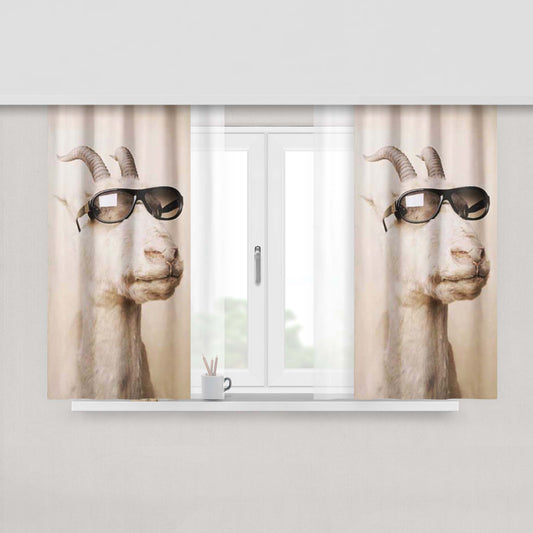 Goat Sunglasses Peach Skin Window Curtains