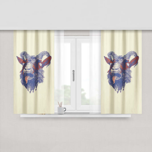 Goat Tongue Out Peach Skin Window Curtains