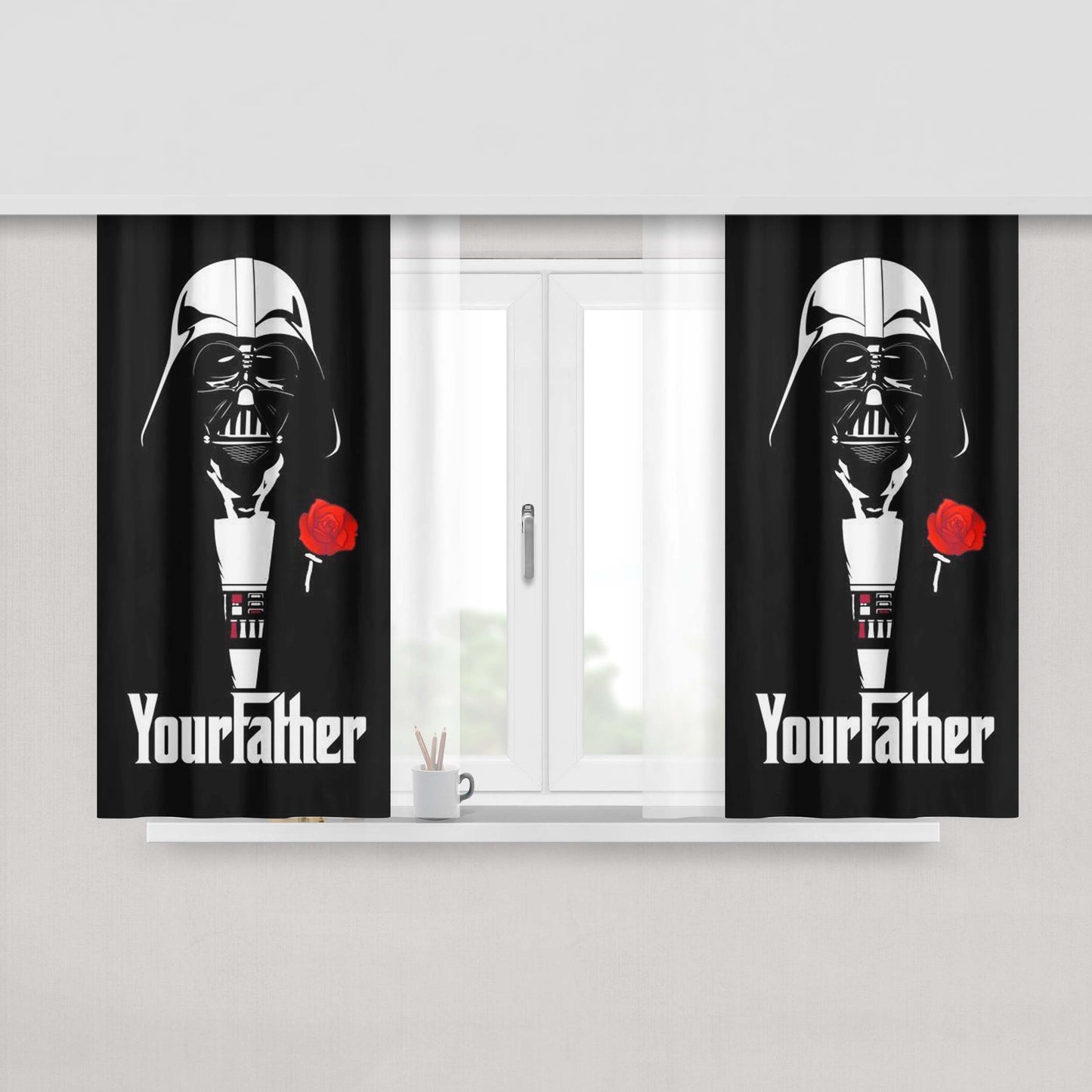 God Father The Dart Vader Is Your Father Peach Skin Window Curtains