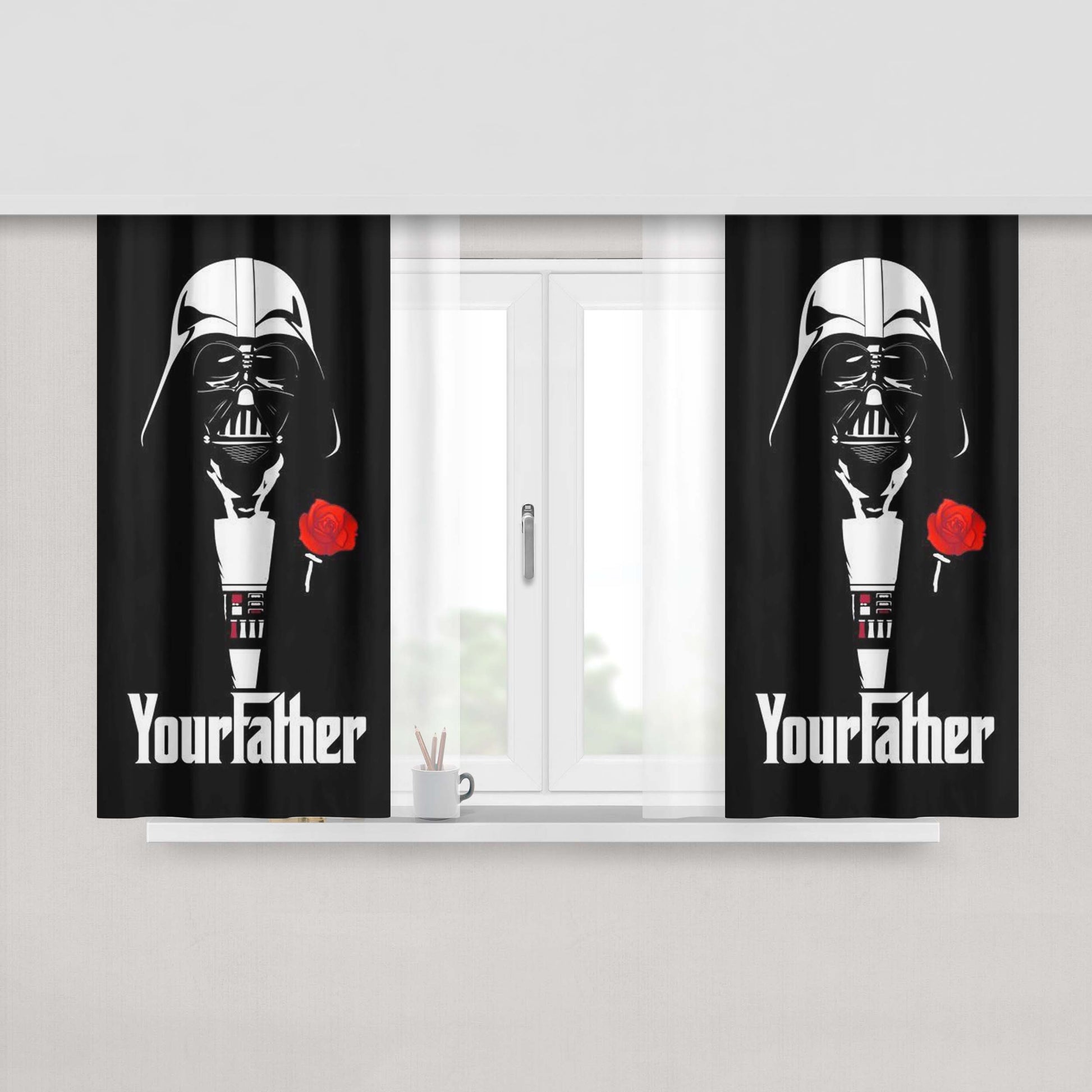 God Father The Dart Vader Is Your Father Peach Skin Window Curtains