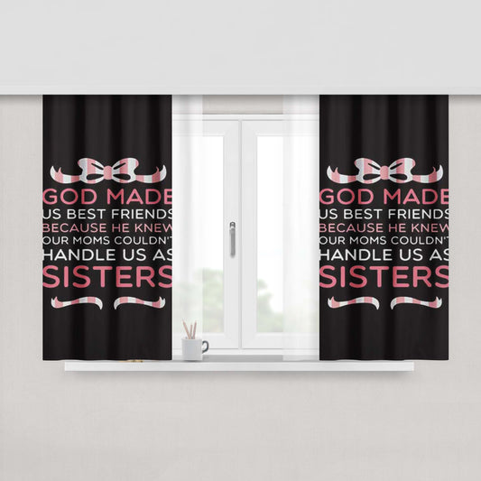 God Made Us Best Friends Peach Skin Window Curtains