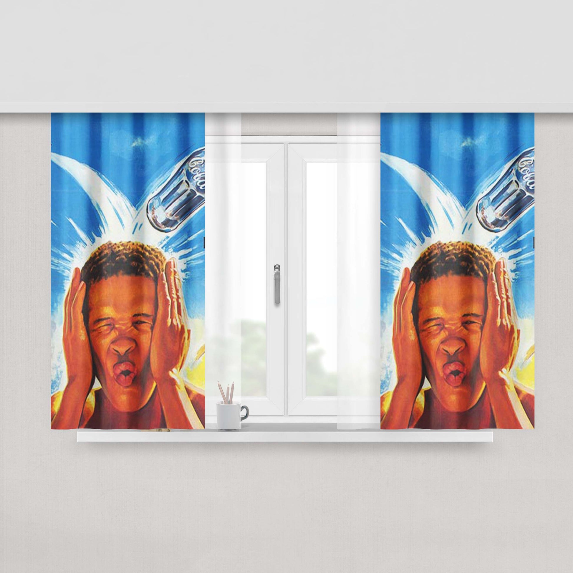 God Must Be Crazy Movie Peach Skin Window Curtains