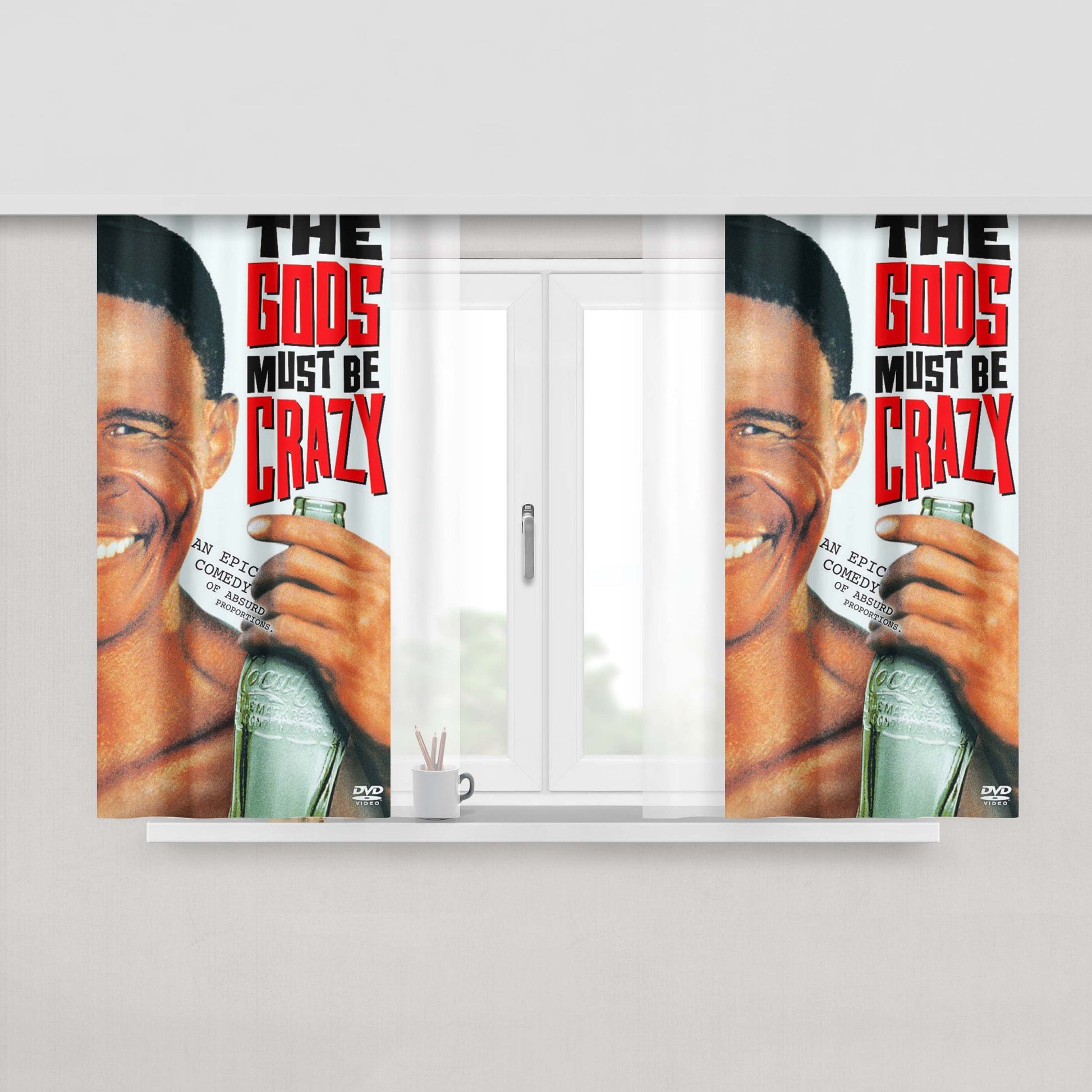 God Must Be Crazy Poster Peach Skin Window Curtains