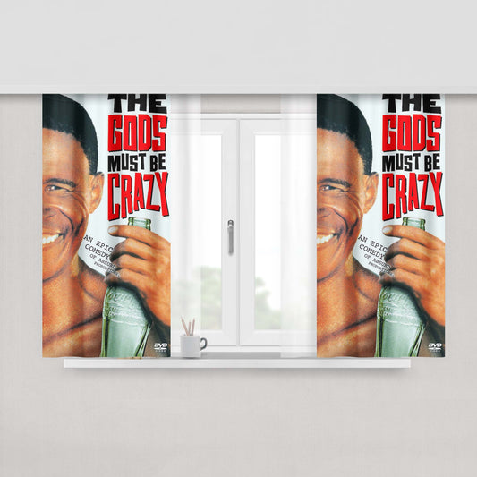 God Must Be Crazy Poster Peach Skin Window Curtains