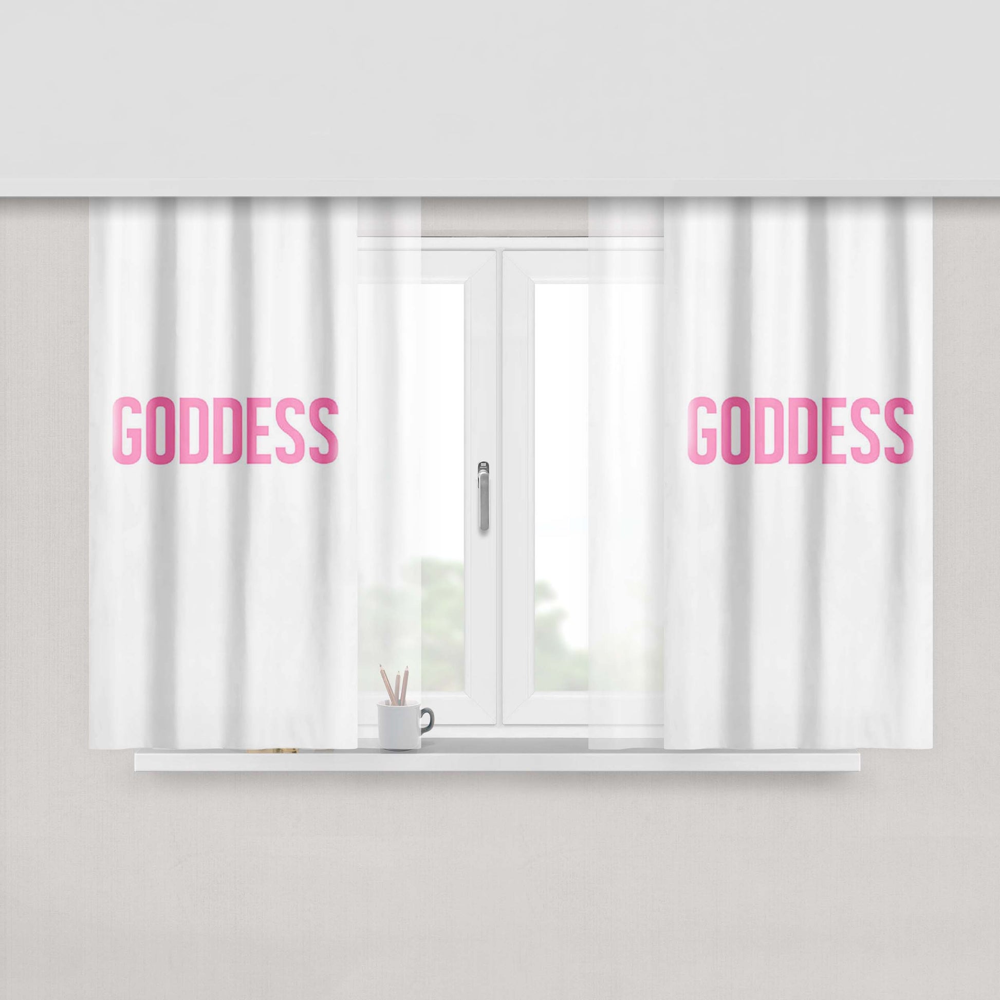 Goddess Pink Peach Skin Window Curtains