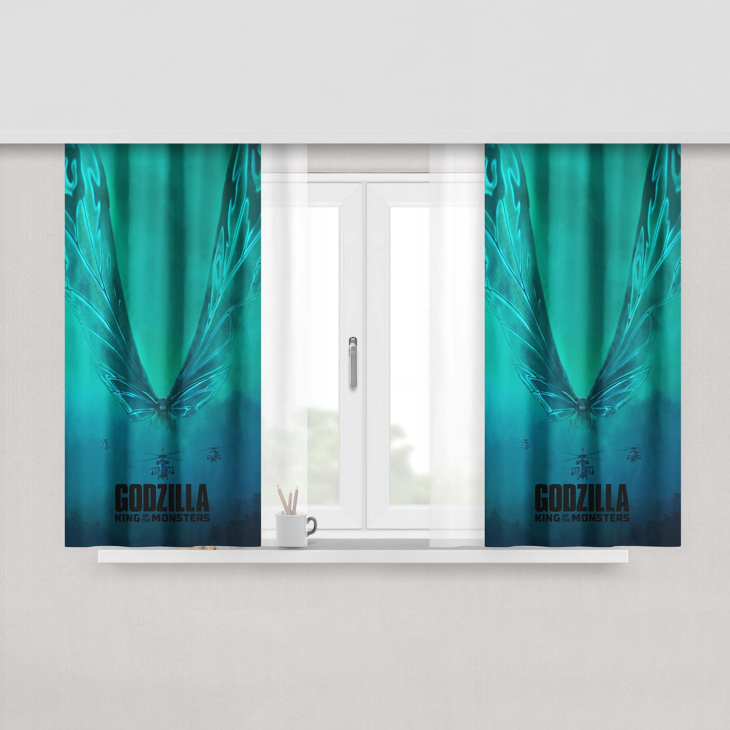 Godzilla King Of The Monster Tosca Peach Skin Window Curtains