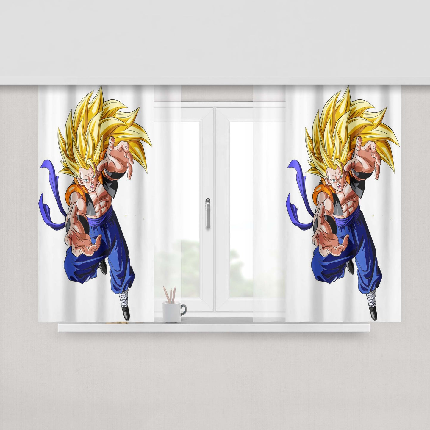 Gogeta Ssj3 Dragon Ball Z Peach Skin Window Curtains