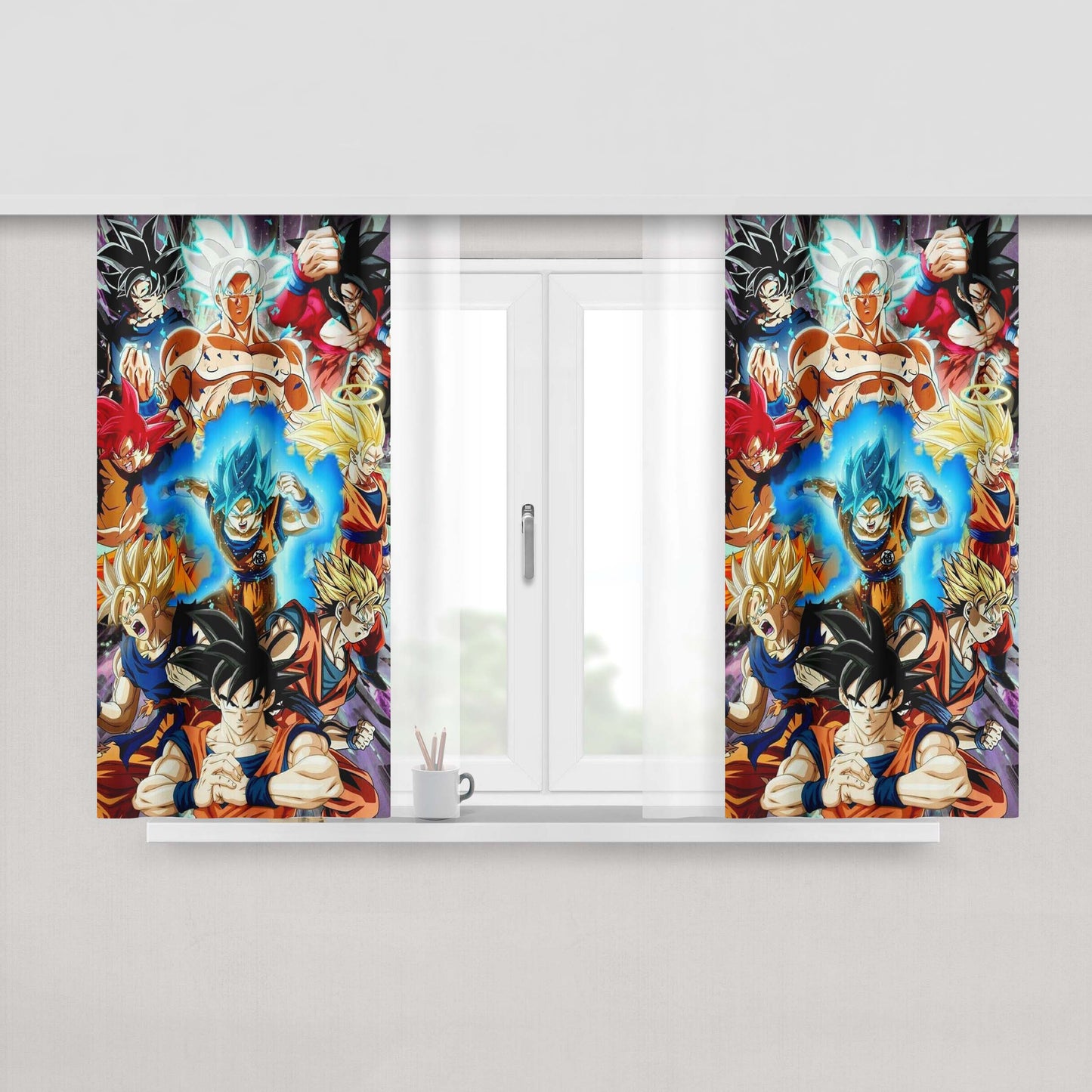 Goku All Transformations Peach Skin Window Curtains