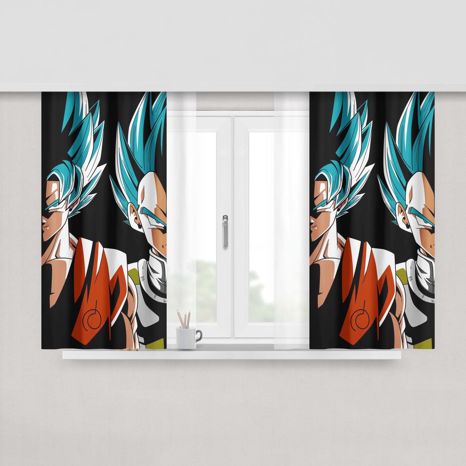 Goku And Vegeta Dragon Ball Super Peach Skin Window Curtains