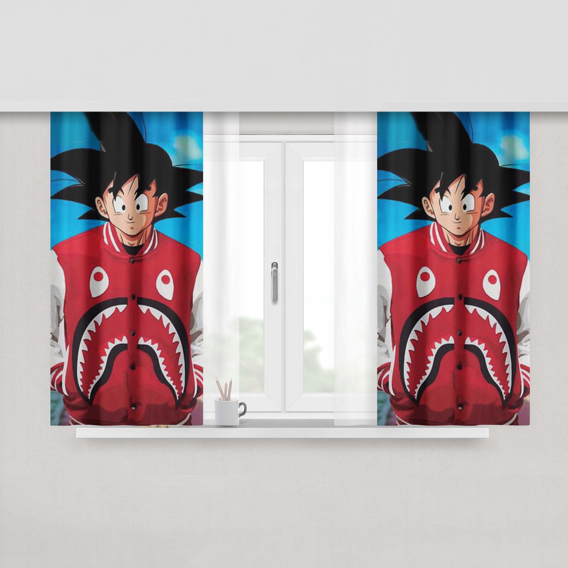 Goku Bape Peach Skin Window Curtains