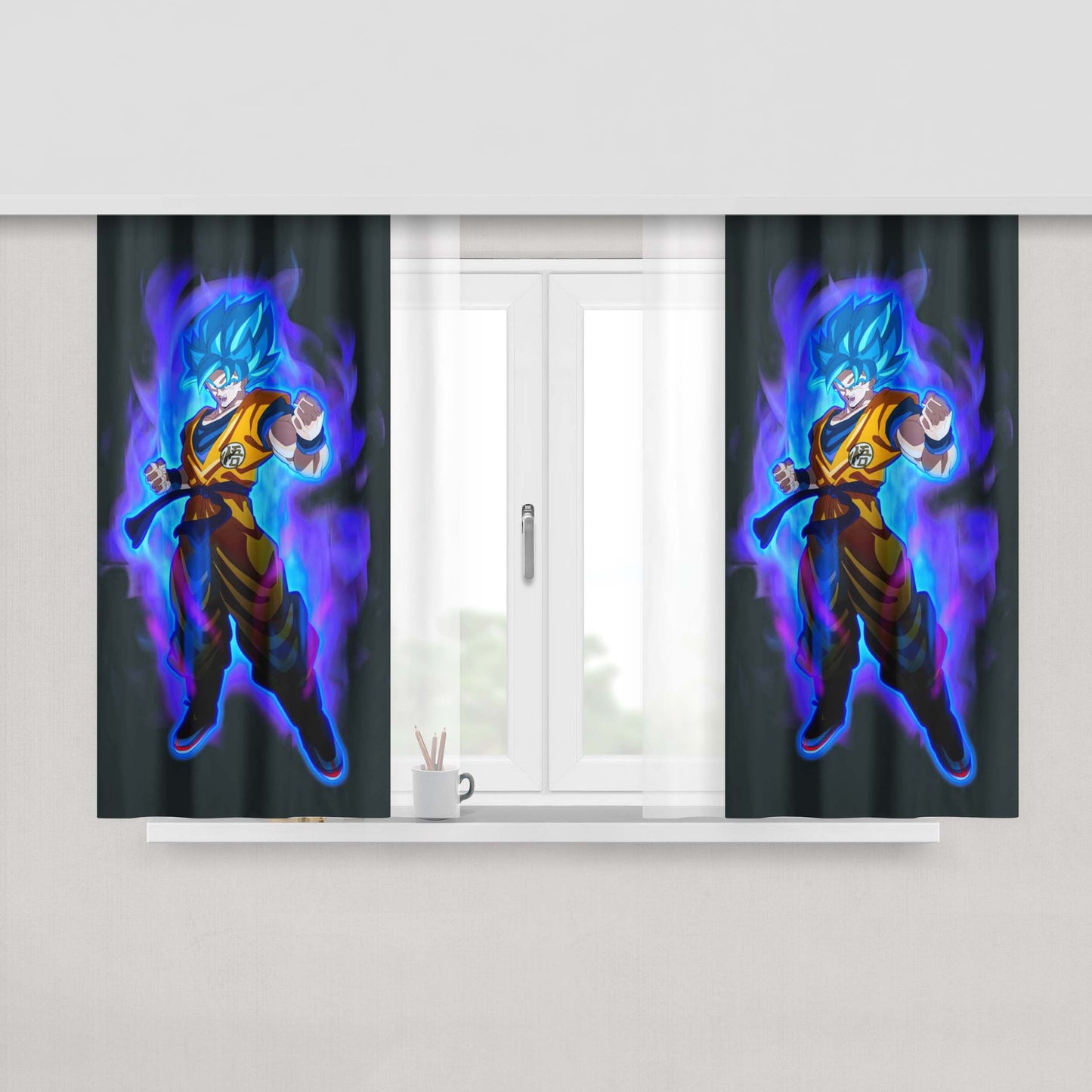 Goku Broly Dragon Ball Super Peach Skin Window Curtains