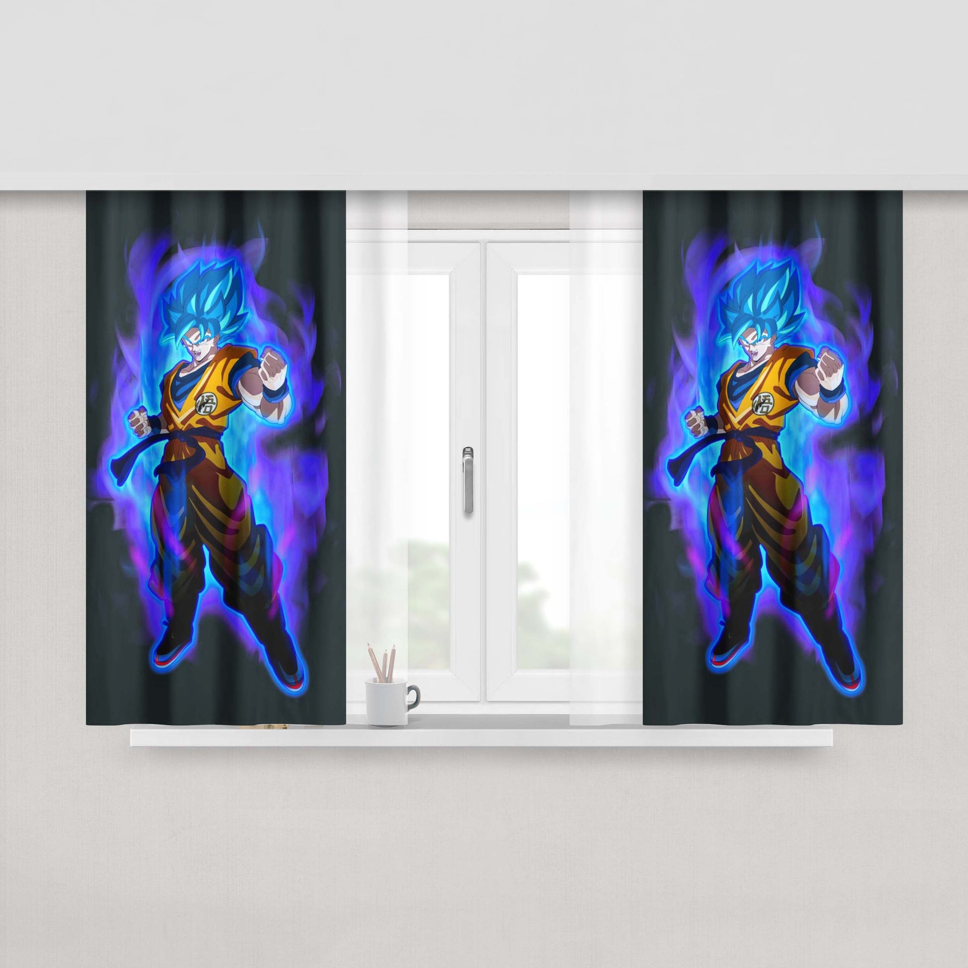 Goku Broly Dragon Ball Super Peach Skin Window Curtains
