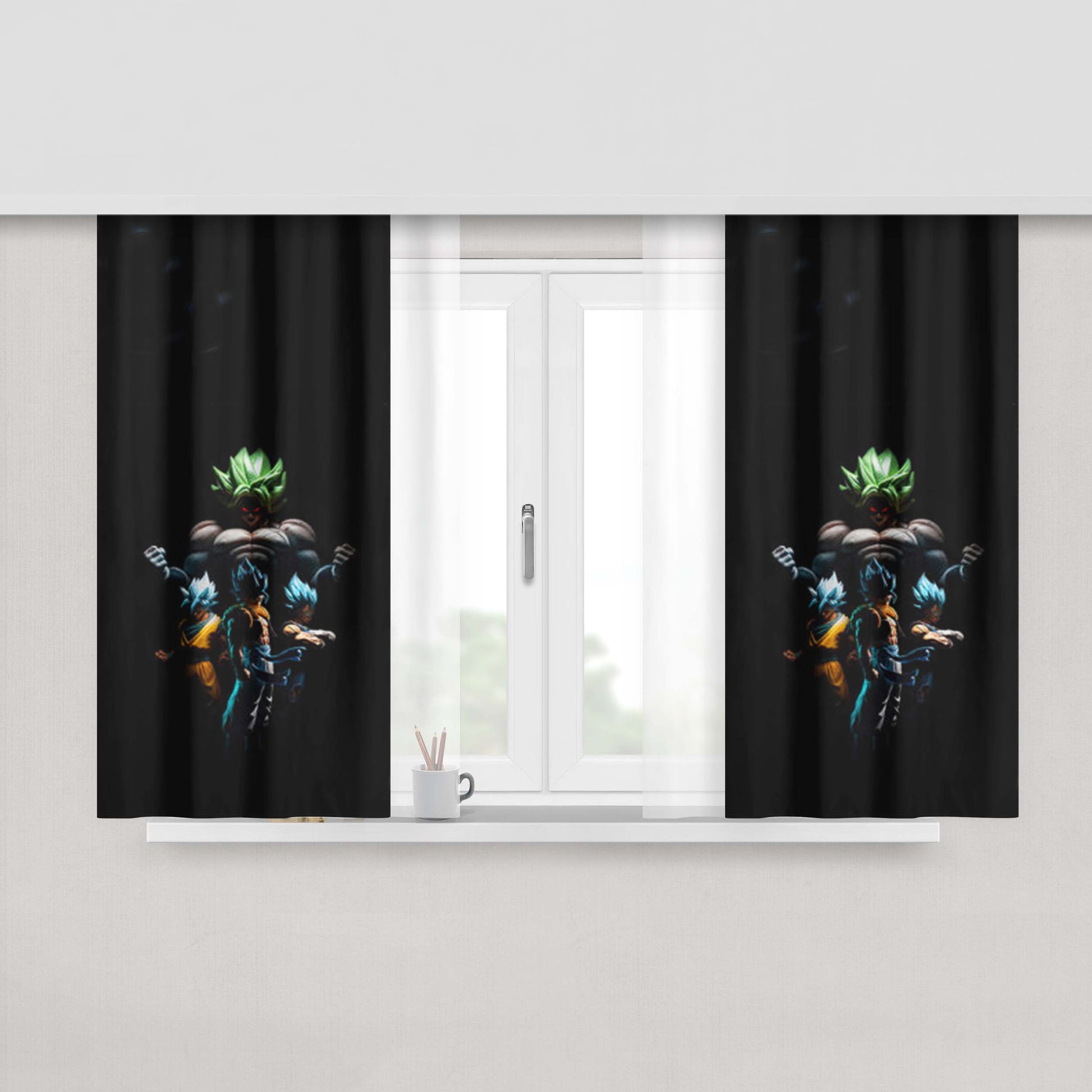 Goku Dbz Peach Skin Window Curtains