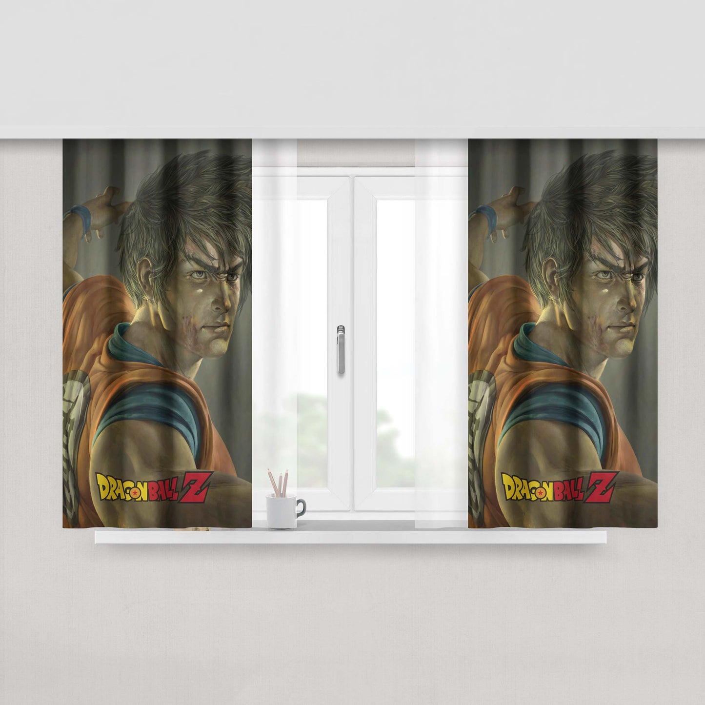 Goku Dragon Ball Z 2 Peach Skin Window Curtains