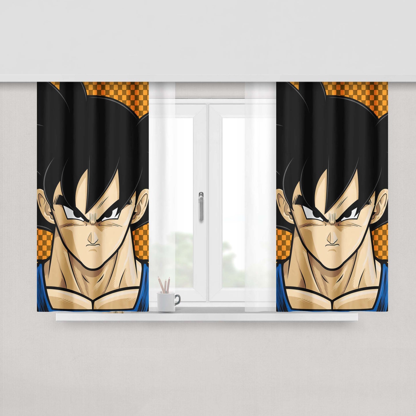 Goku Dragonball Peach Skin Window Curtains