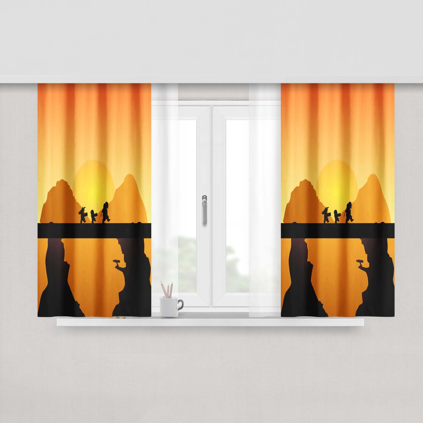 Goku Mestre Mame E Kuririn Peach Skin Window Curtains