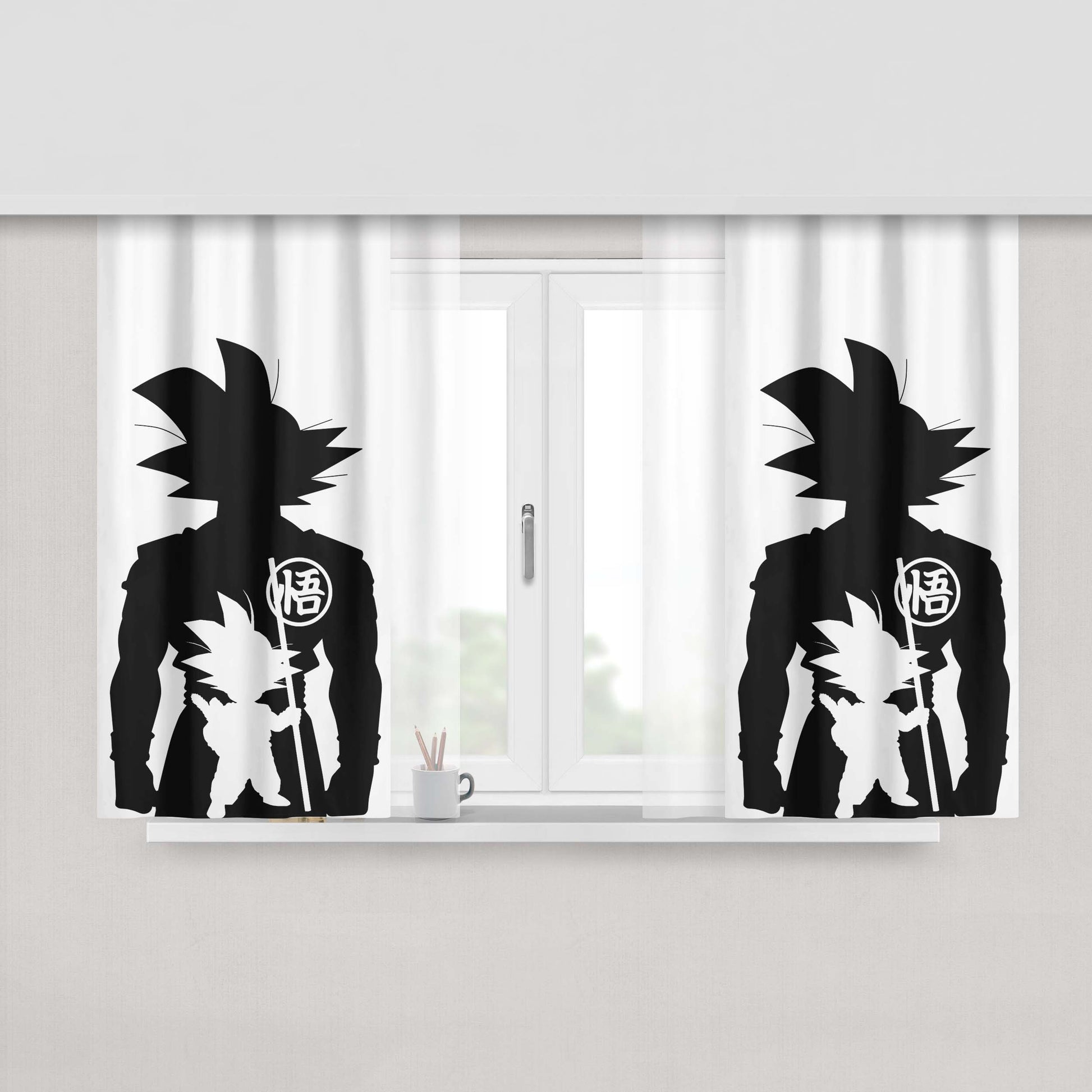 Goku Passion For Fighting Peach Skin Window Curtains