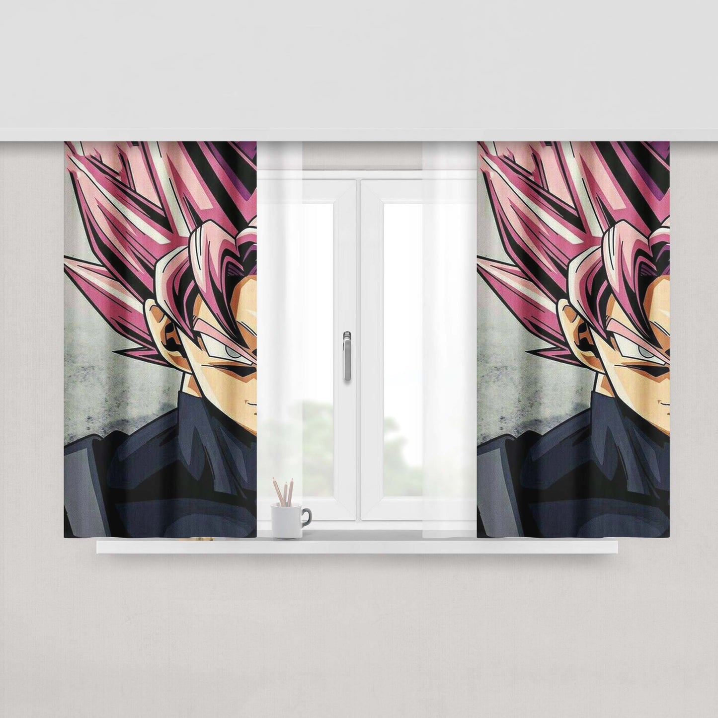 Goku Saiyan Rose Dragon Ball Peach Skin Window Curtains