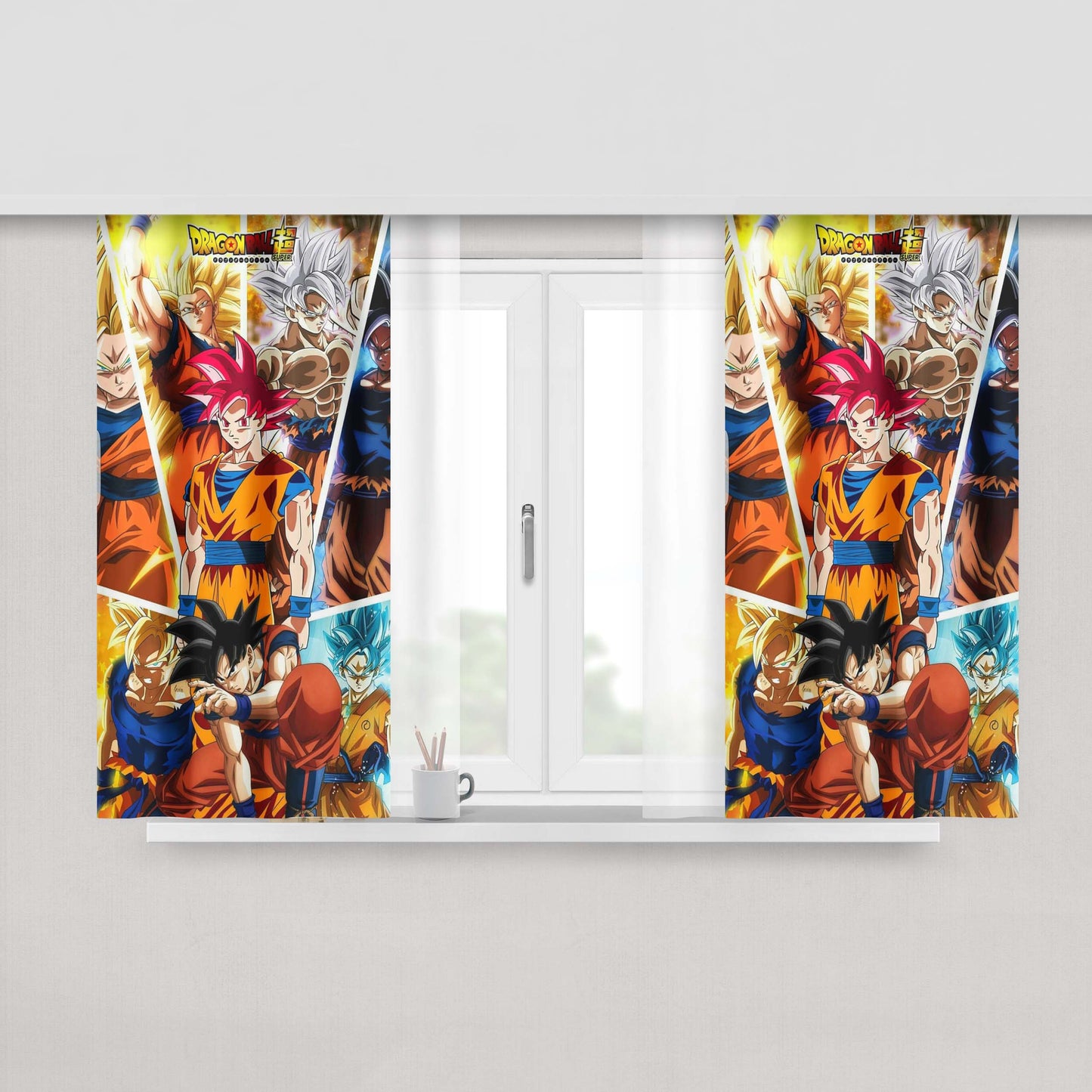 Goku Transformations Dragon Ball Peach Skin Window Curtains