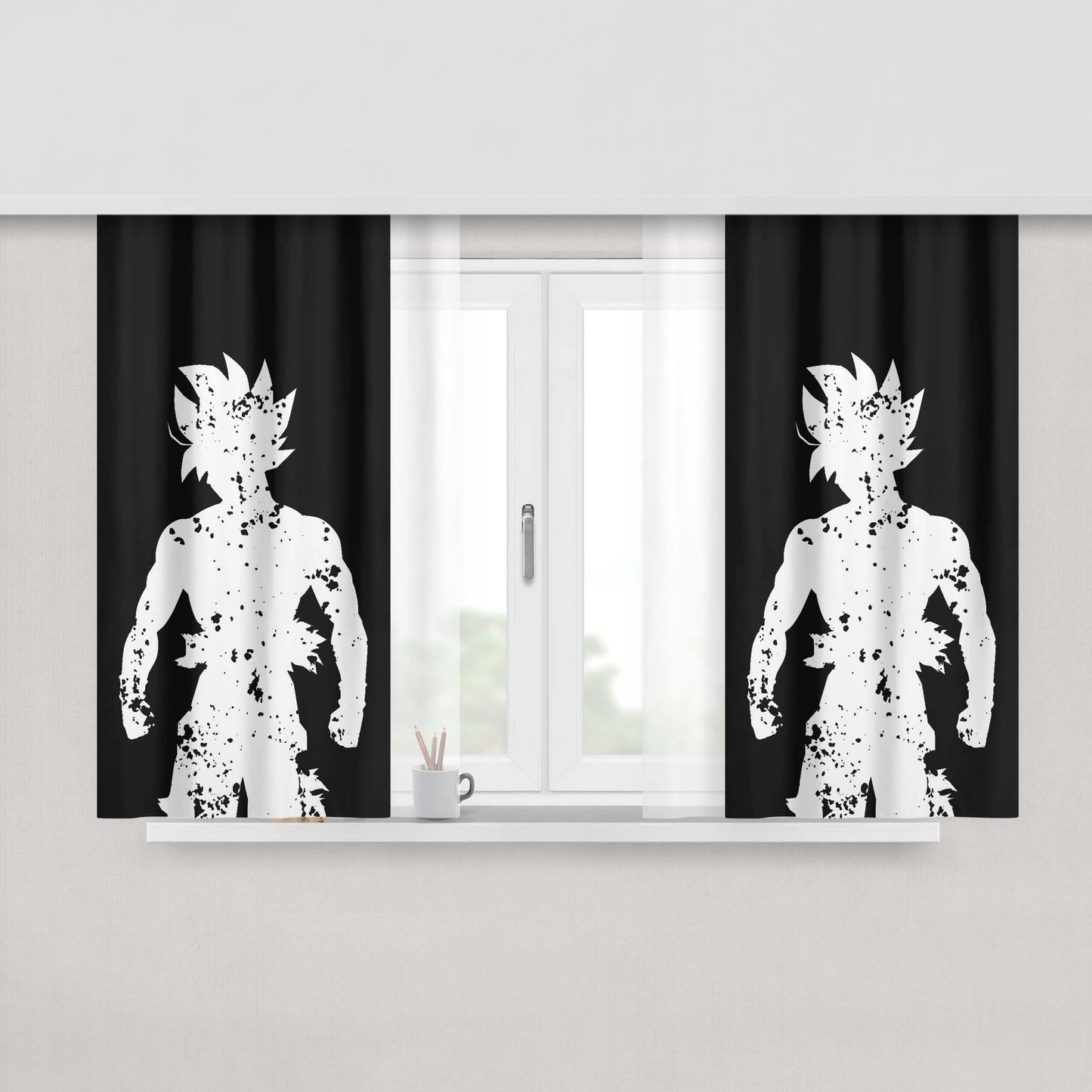 Goku Ultra Instinct 1 Peach Skin Window Curtains