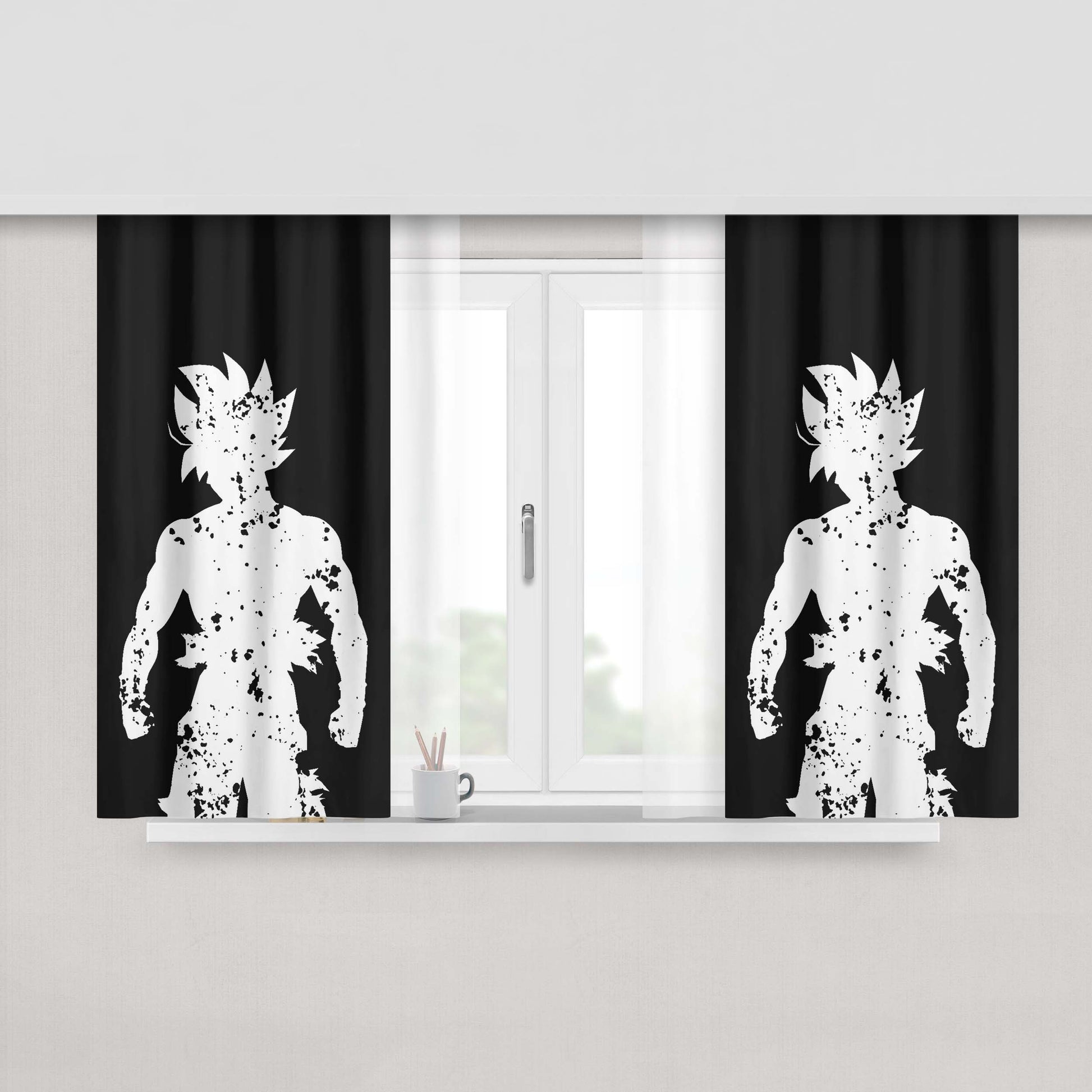 Goku Ultra Instinct 1 Peach Skin Window Curtains