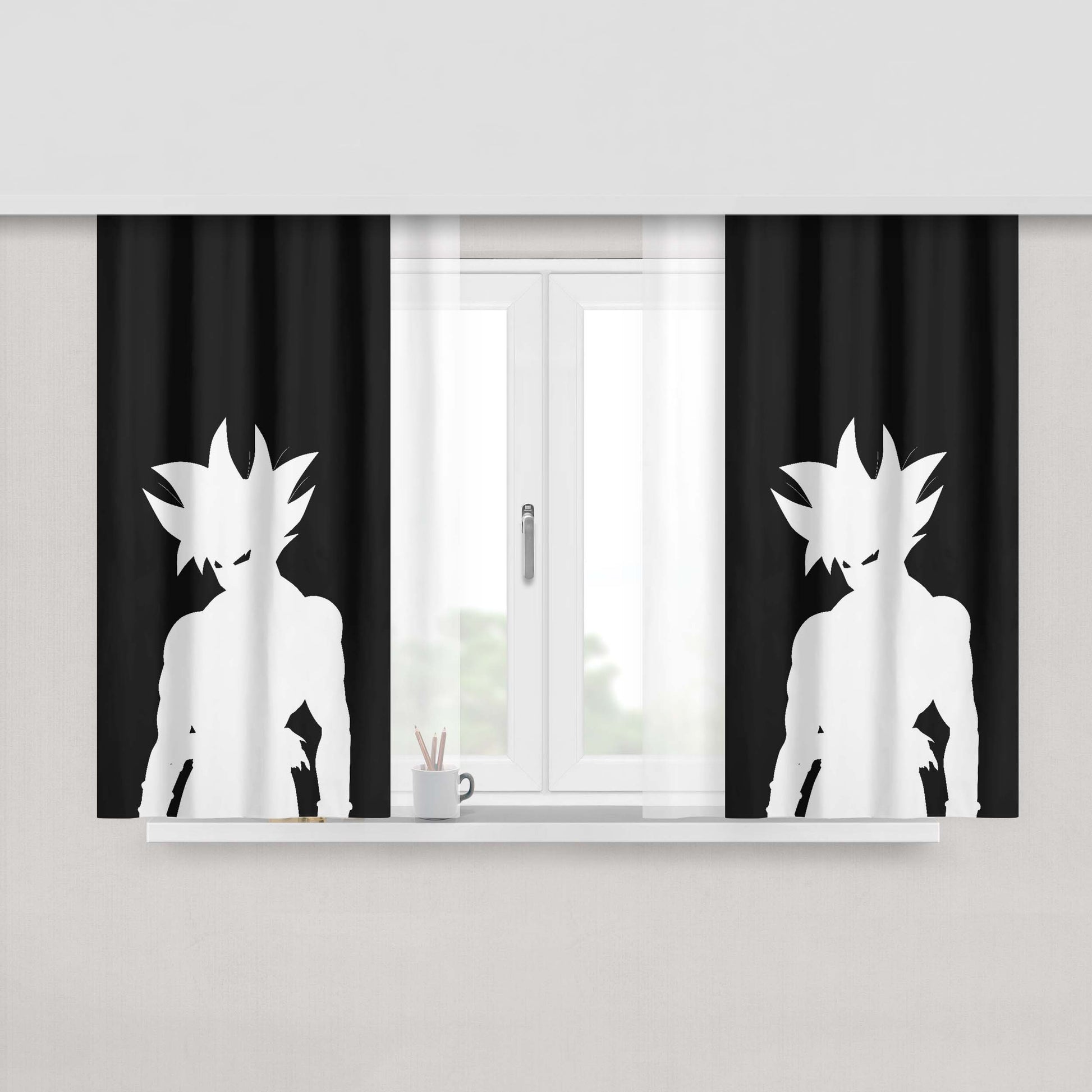 Goku Ultra Instinct 2 Peach Skin Window Curtains