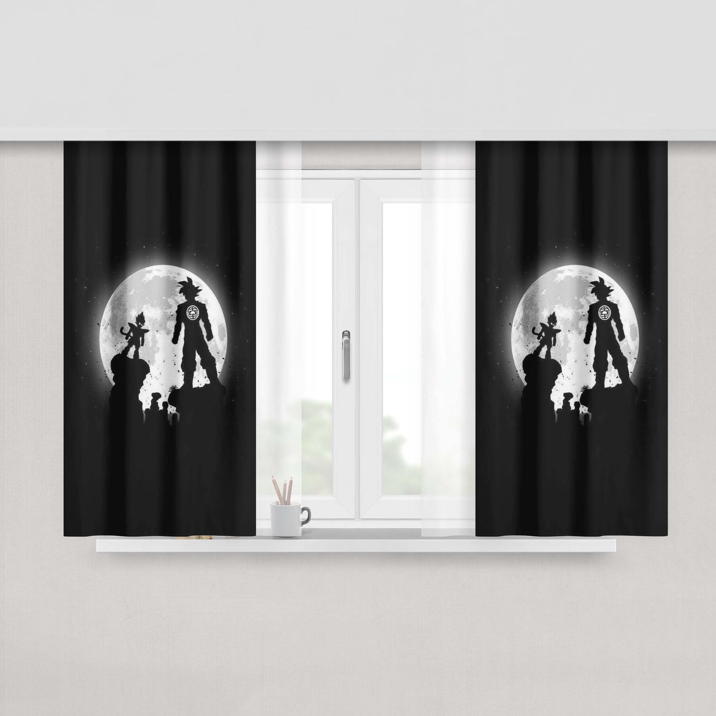 Goku Vs Vegeta Dbz Peach Skin Window Curtains