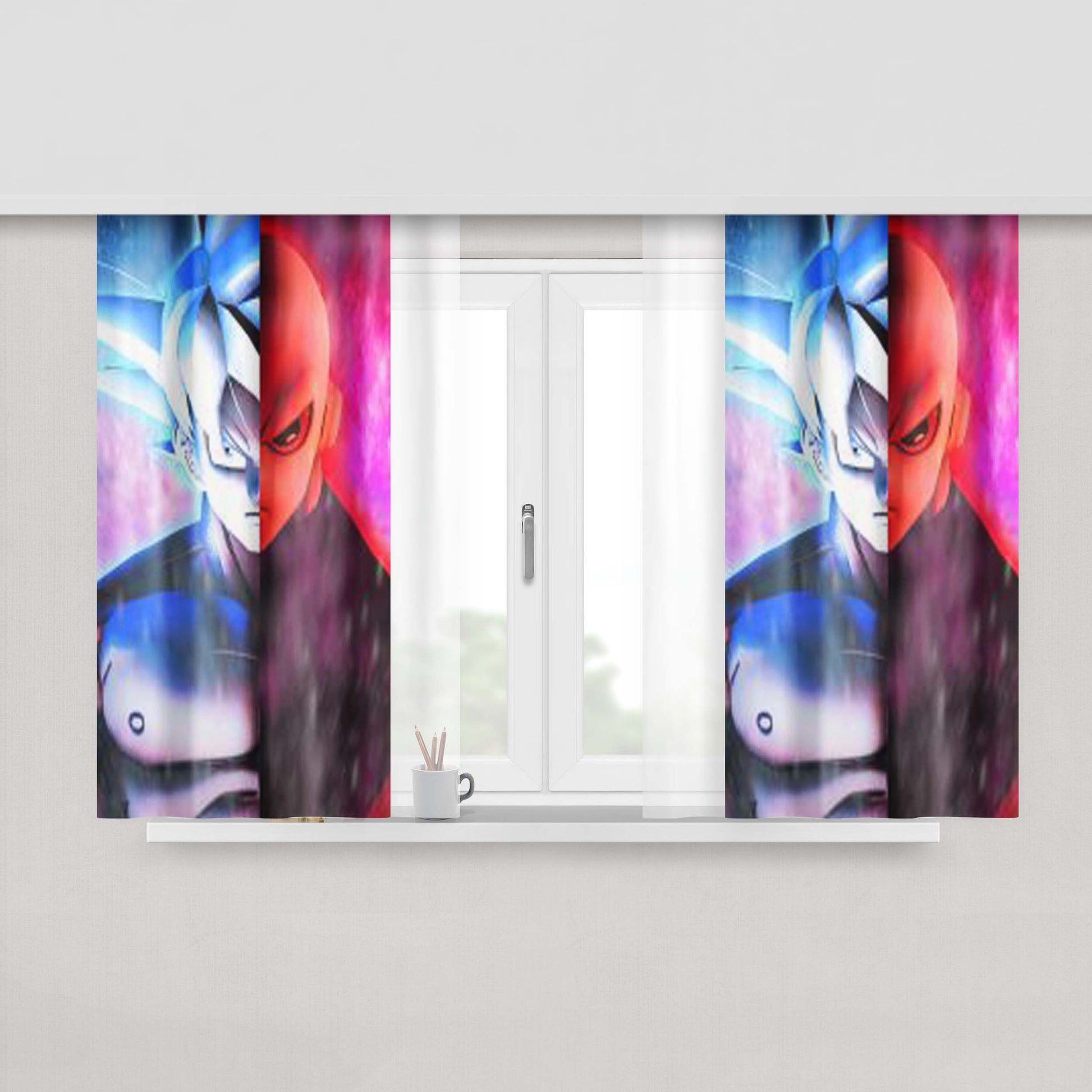 Goku X Jiren Peach Skin Window Curtains