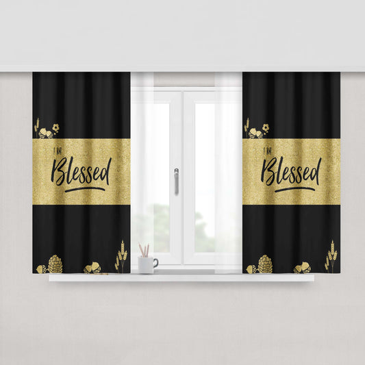 Gold Blessed Peach Skin Window Curtains
