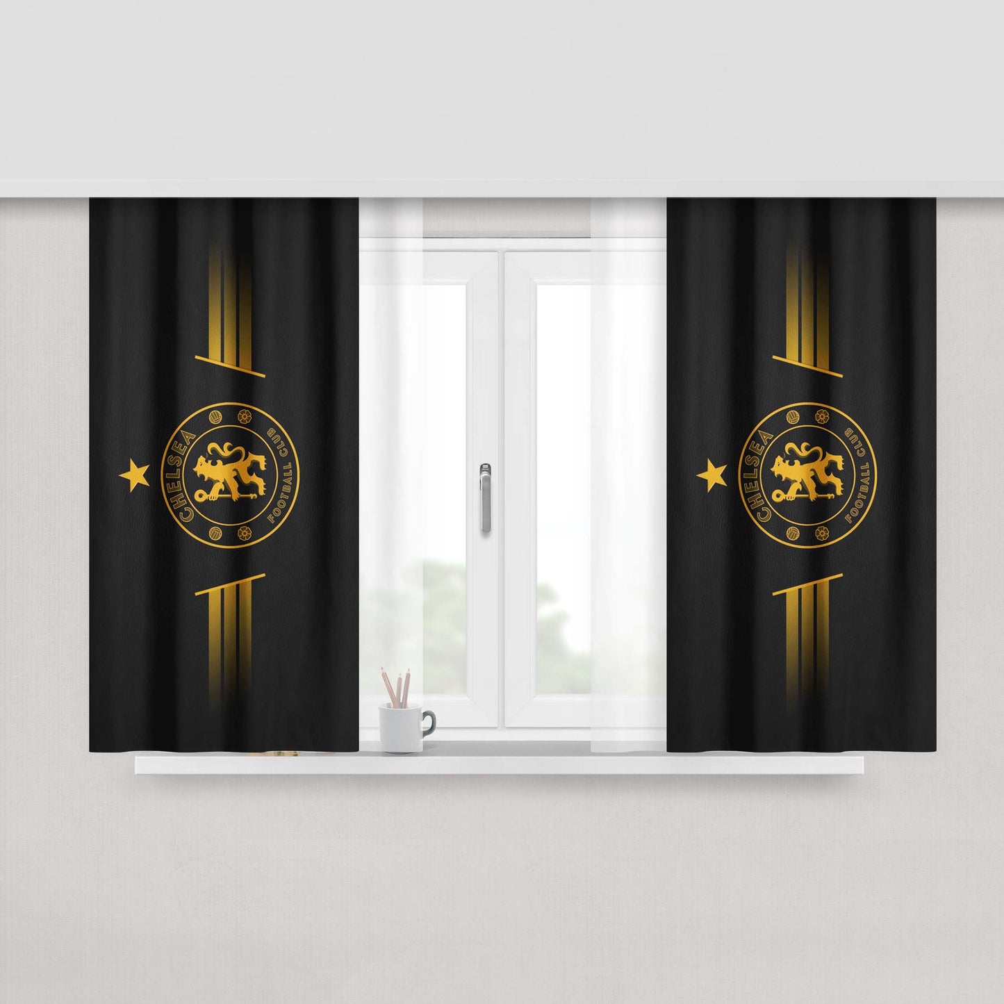Gold Chelsea Peach Skin Window Curtains