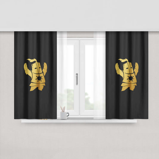 Gold Chibi Dark Souls Praise The Sun Peach Skin Window Curtains