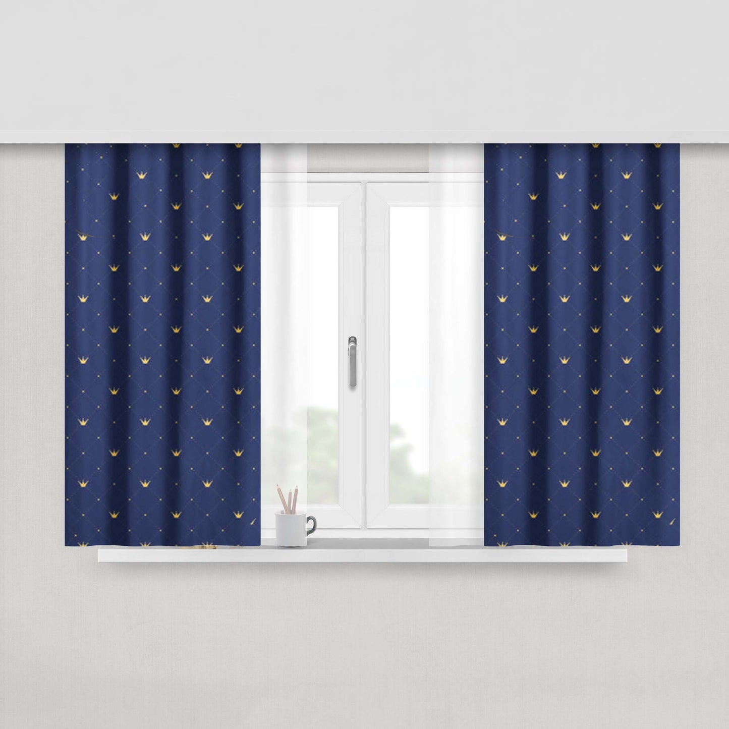 Gold Crown Peach Skin Window Curtains