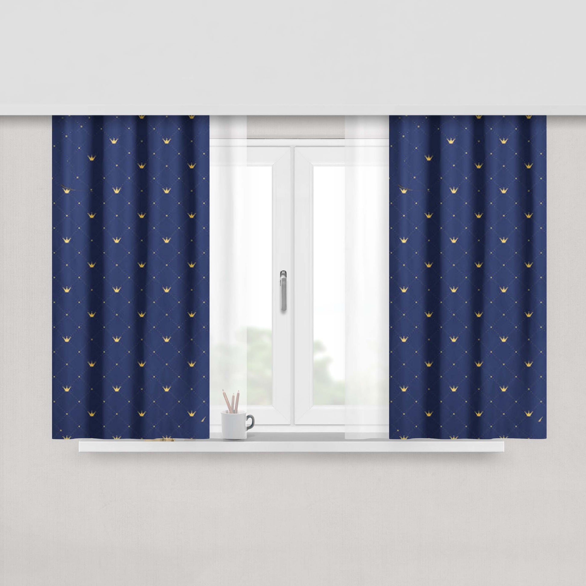 Gold Crown Peach Skin Window Curtains