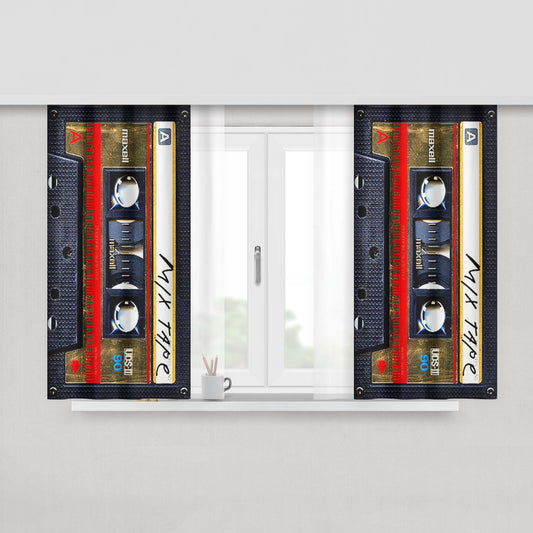 Gold Mix Maxell Cassette Tape Peach Skin Window Curtains