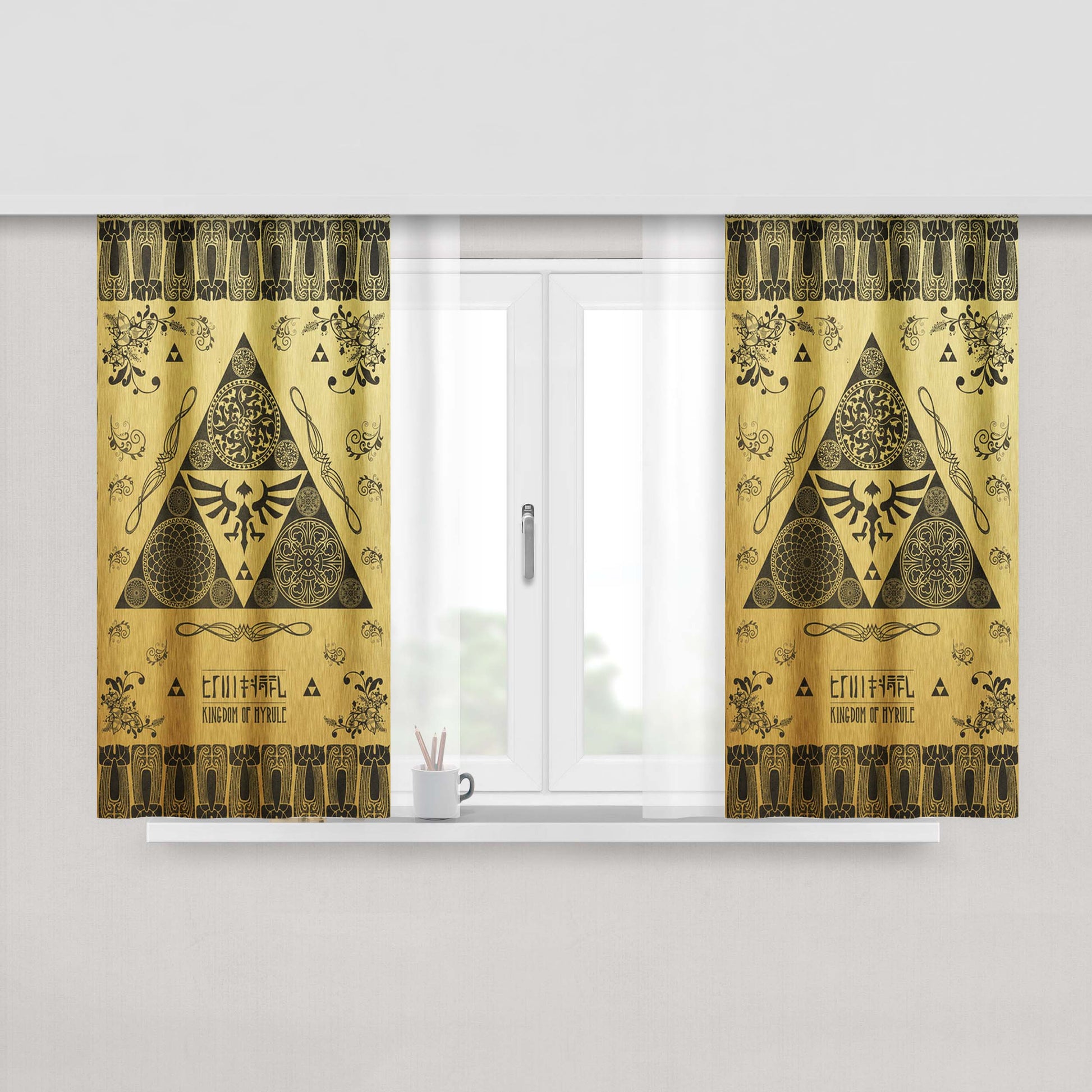 Gold The Legend Of Zelda Peach Skin Window Curtains