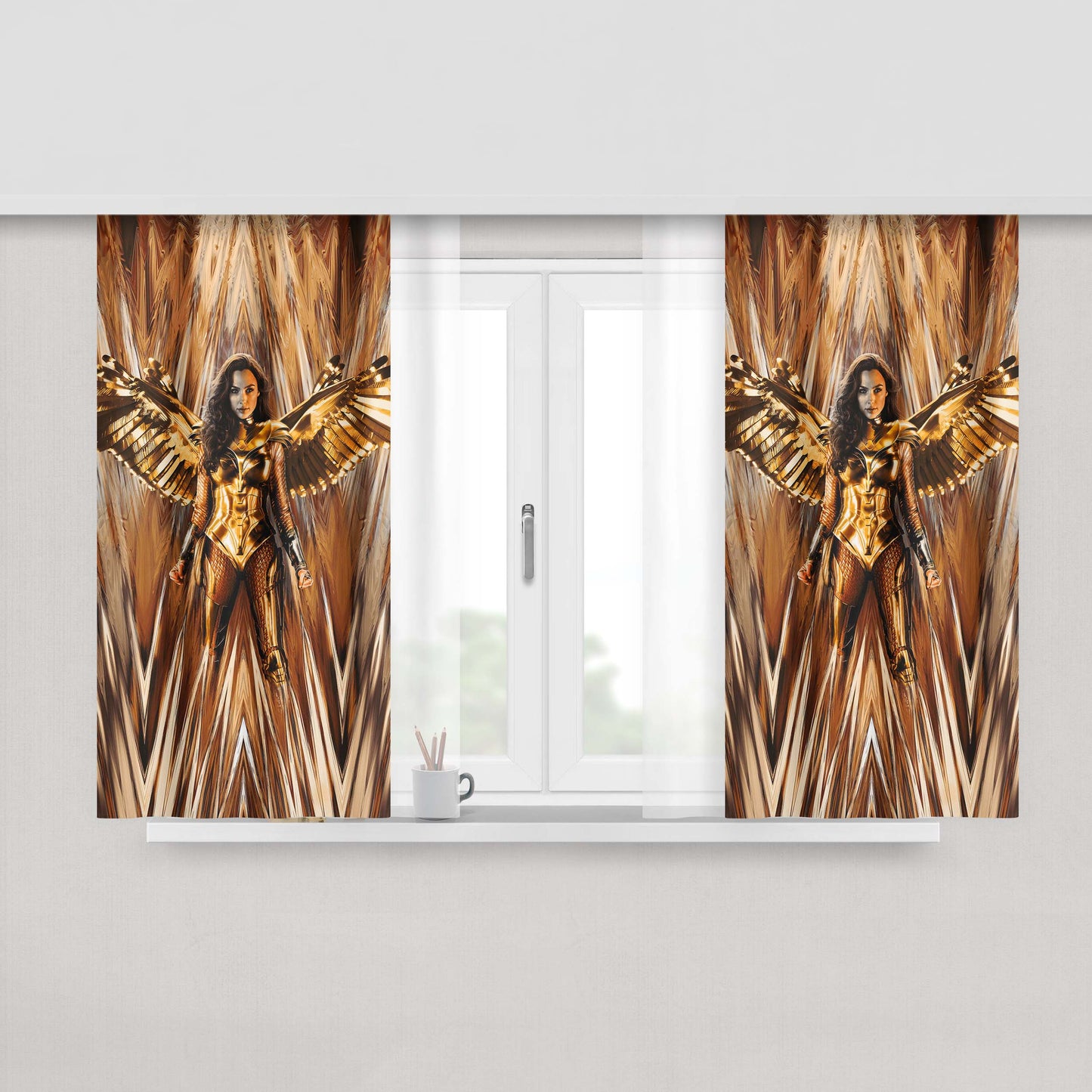 Golden Eagle Armor Peach Skin Window Curtains