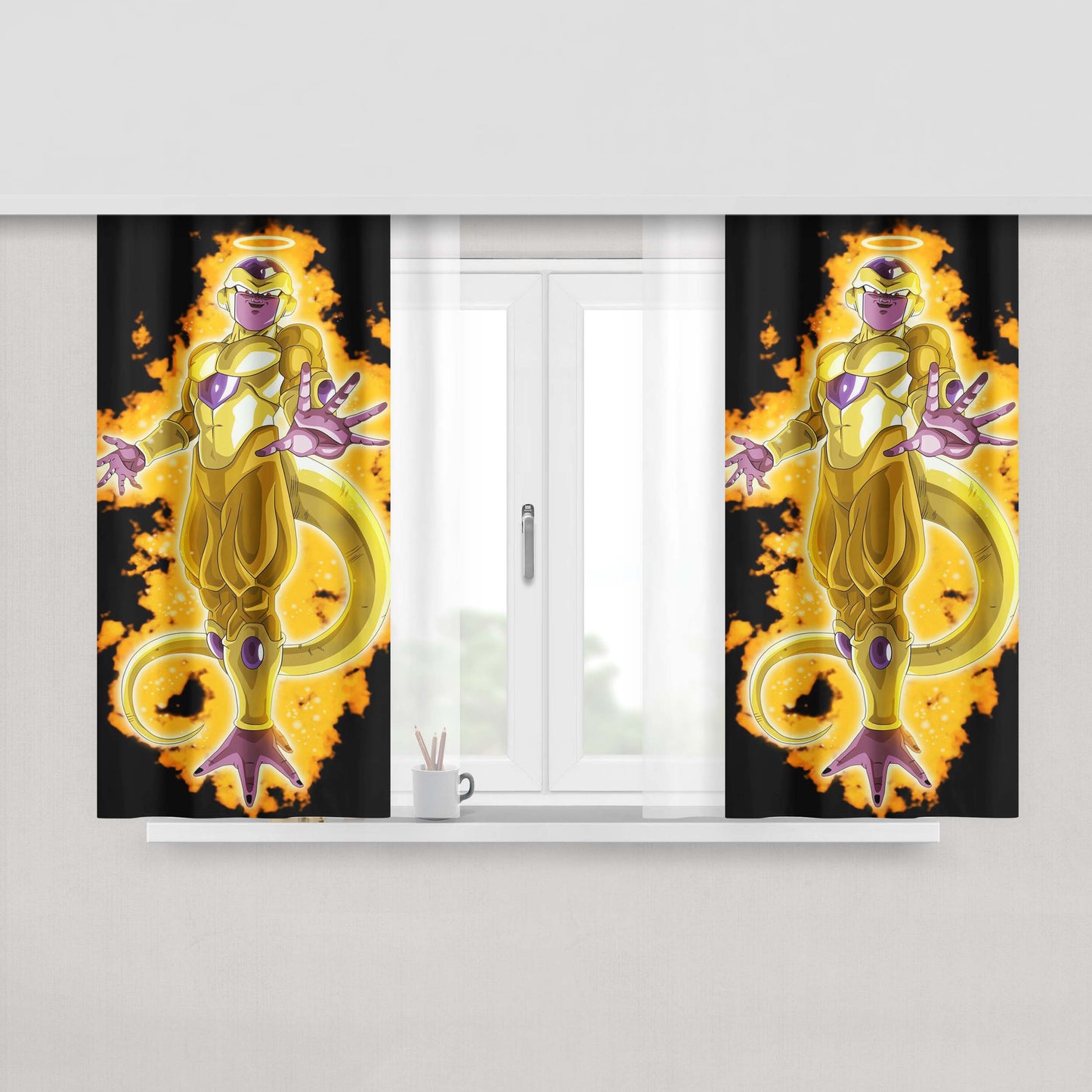 Golden Frieza Peach Skin Window Curtains