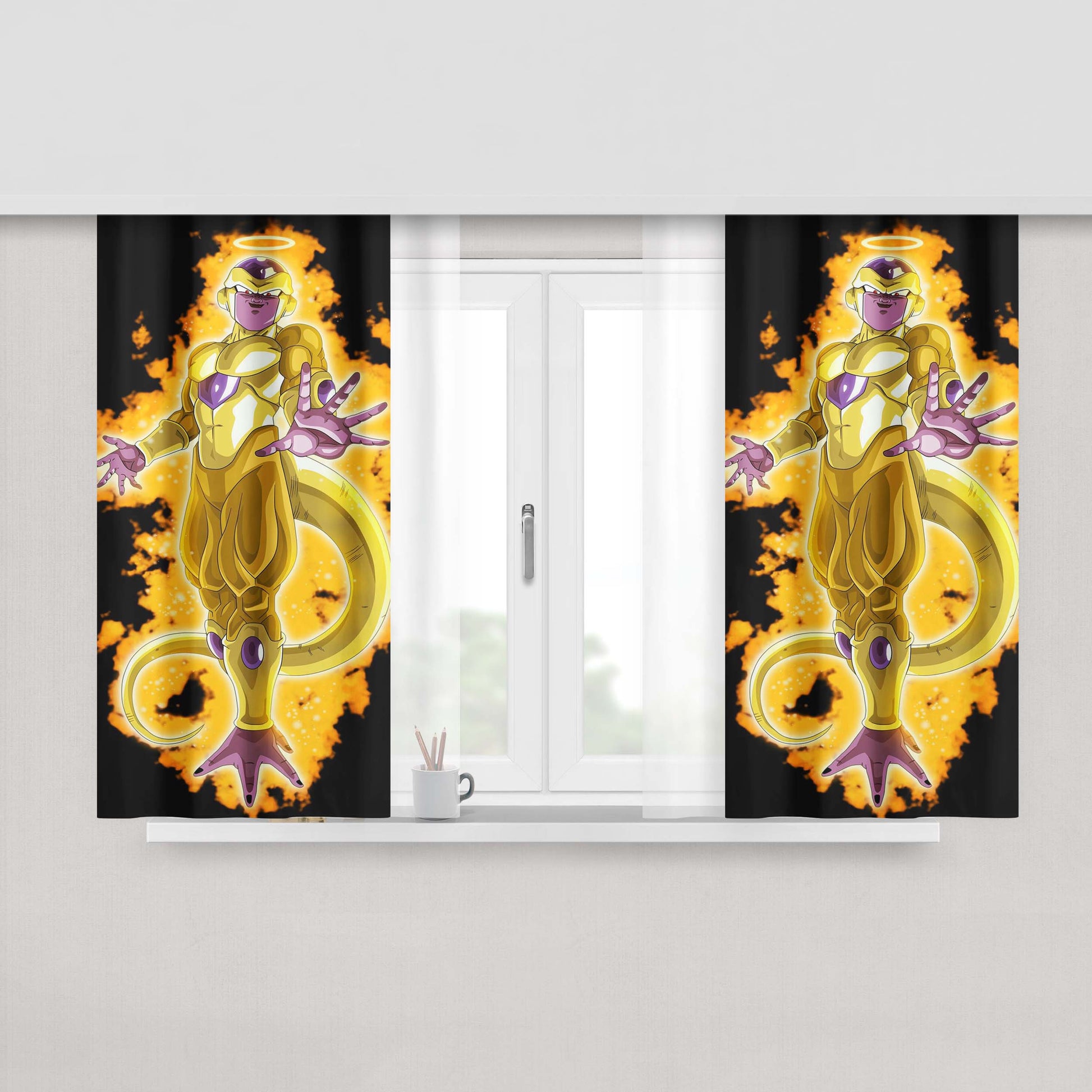 Golden Frieza Peach Skin Window Curtains
