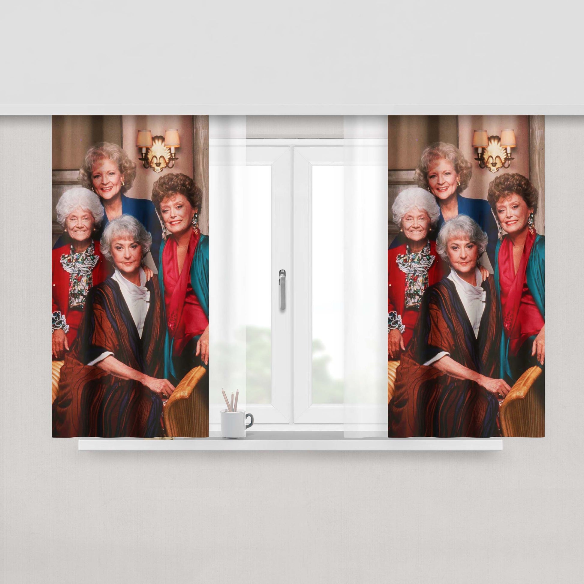 Golden Girls Photo Session Peach Skin Window Curtains