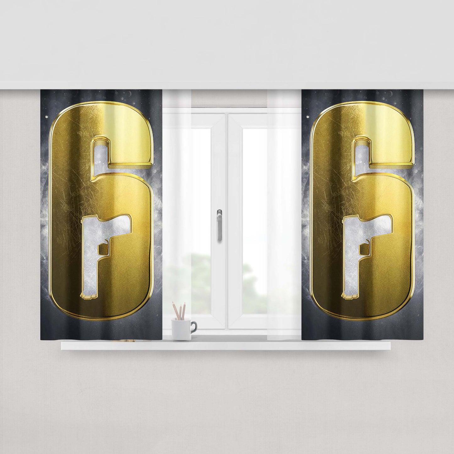 Golden Rainbow Six Siege Peach Skin Window Curtains