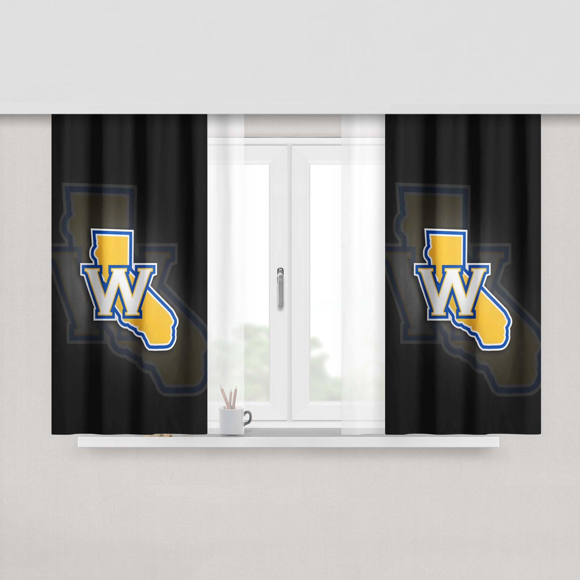 Golden State Warr Peach Skin Window Curtains