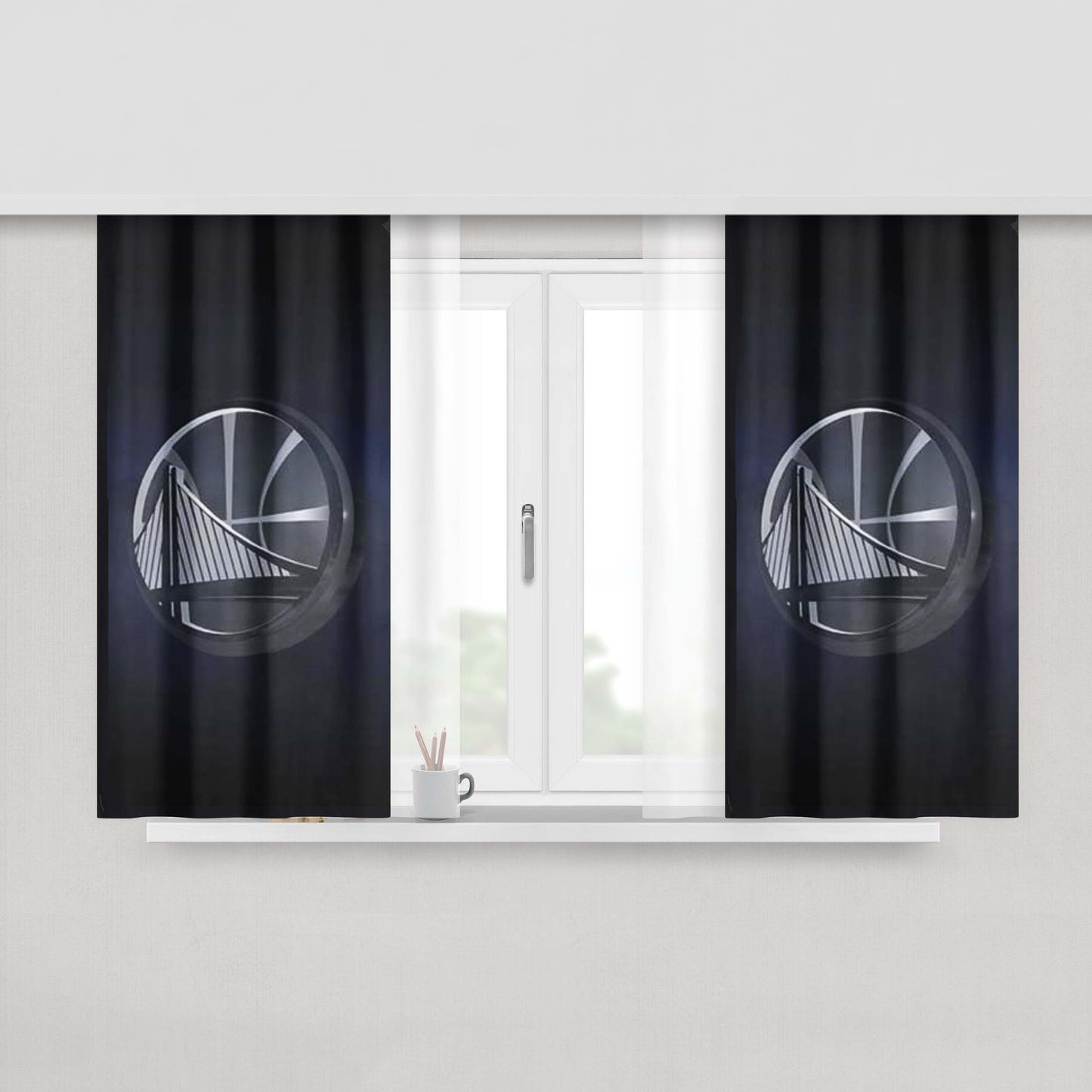 Golden State Warriors 4 Peach Skin Window Curtains